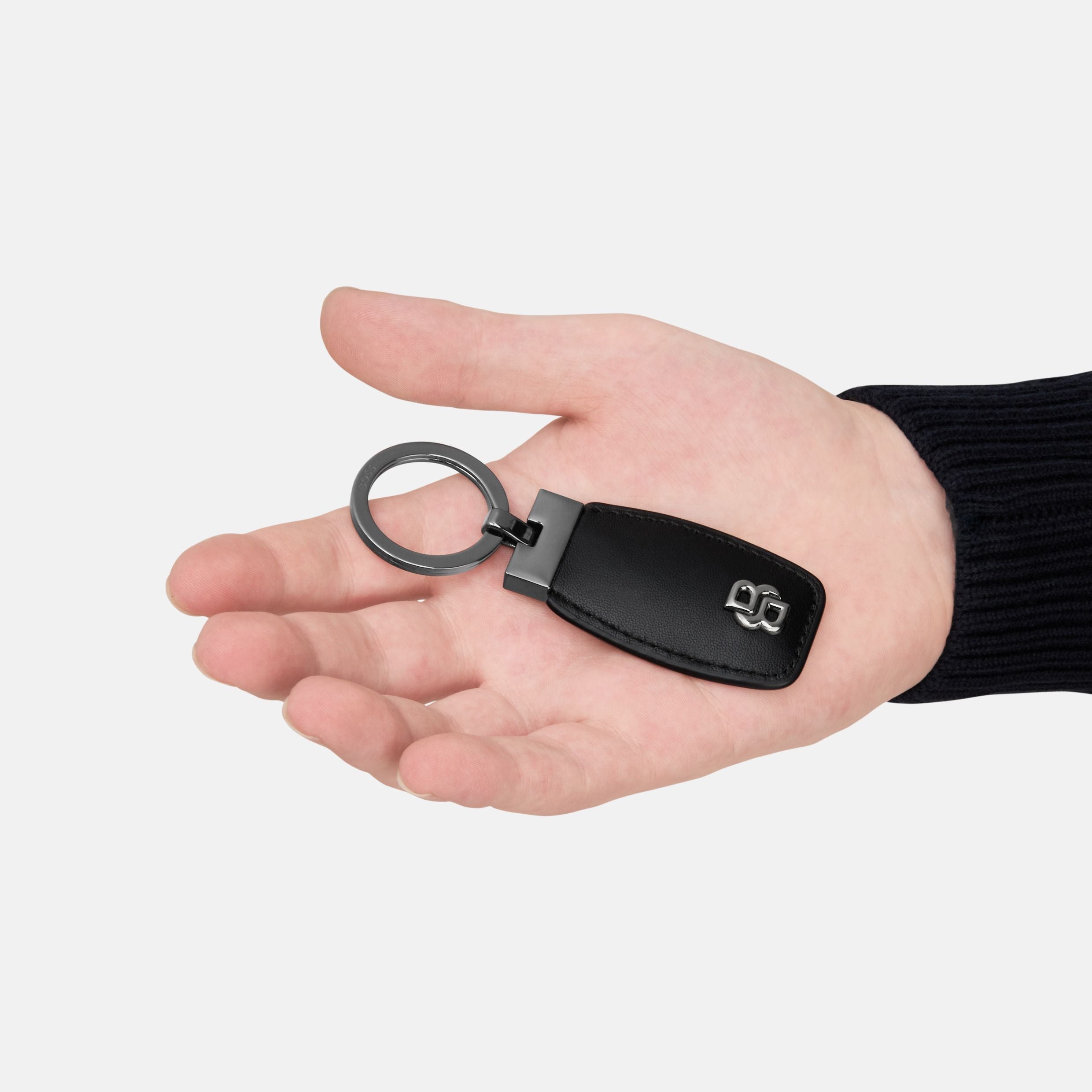 Key Ring Double B Black & Chrome
