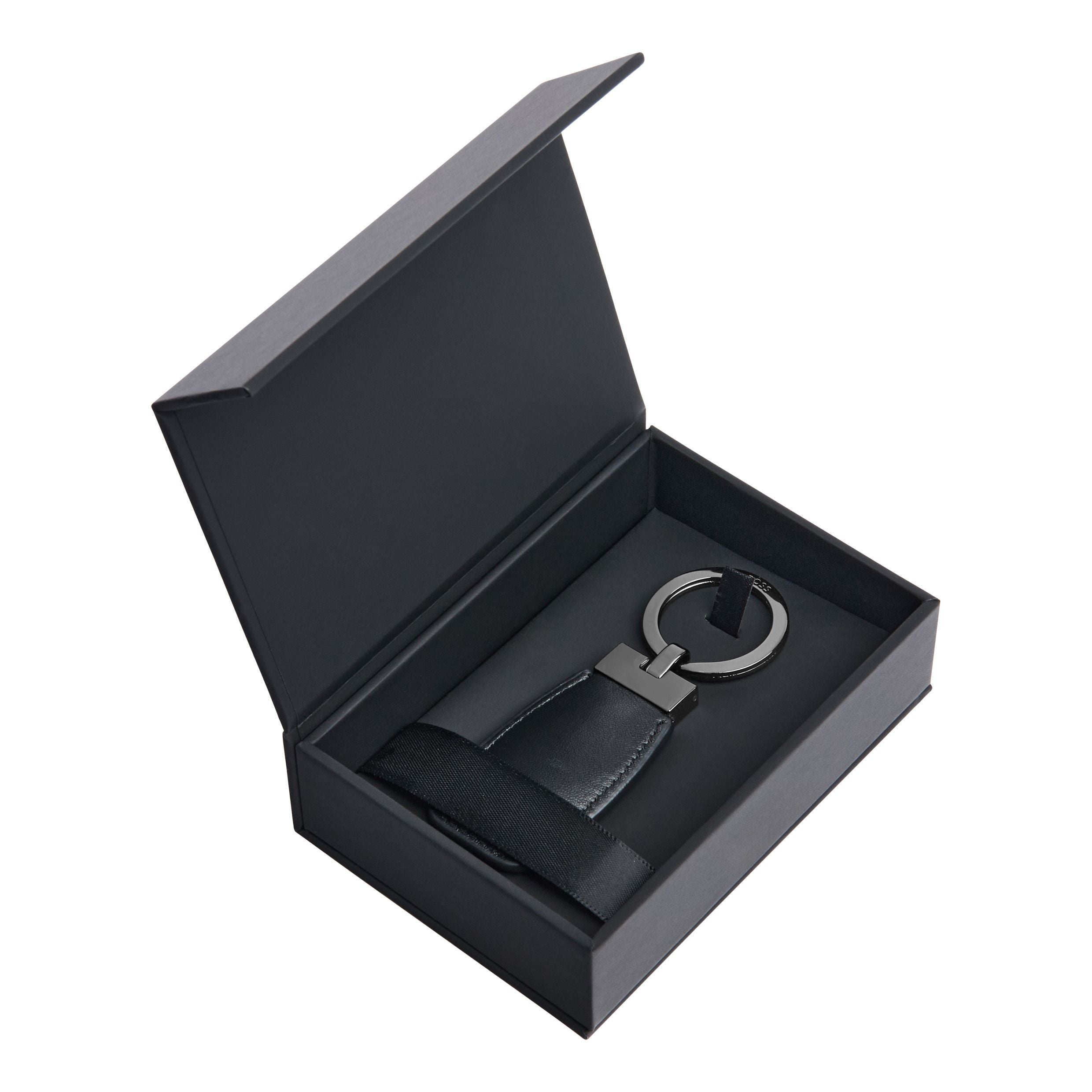 Key Ring Double B Black & Chrome
