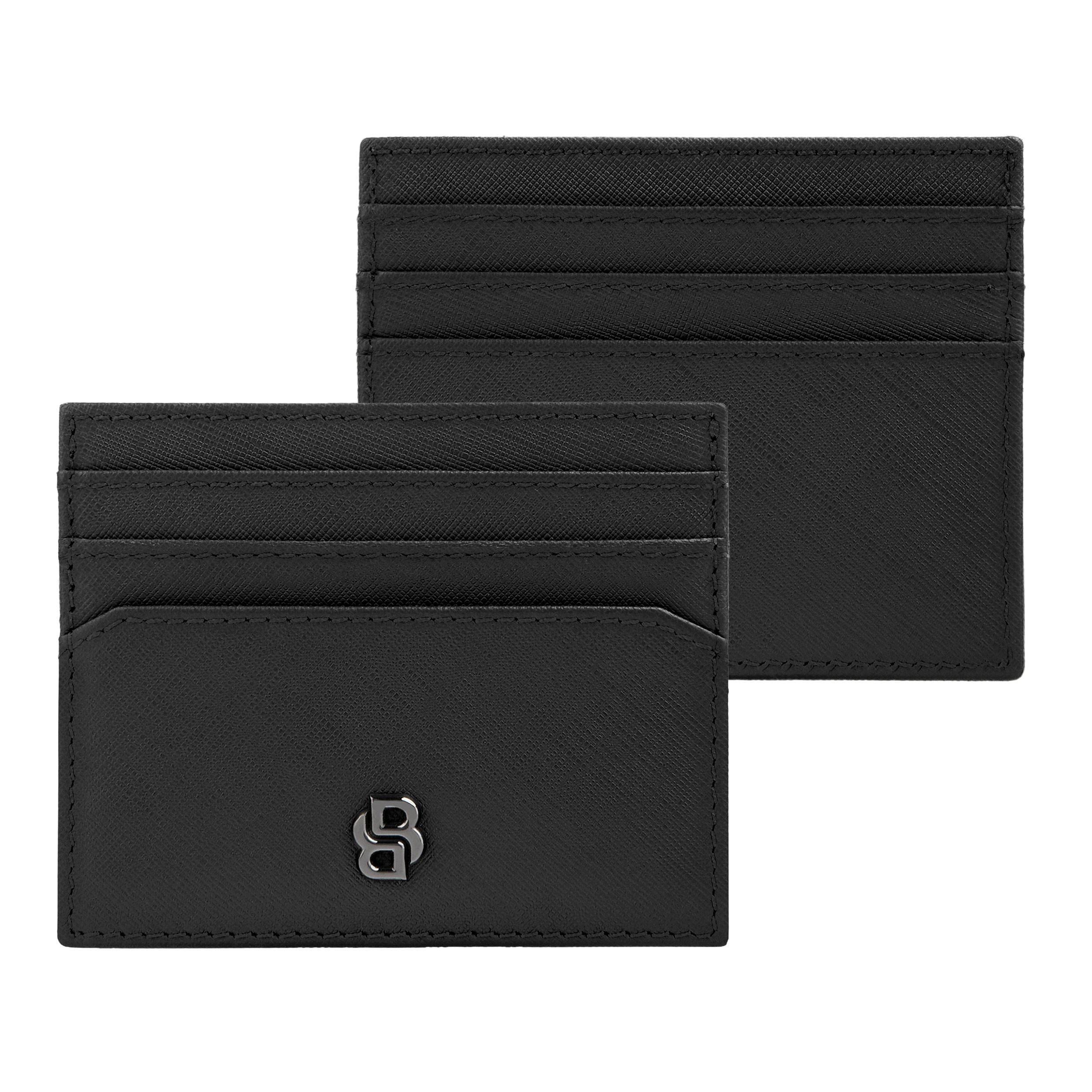 Card Holder Double B Saffiano Black