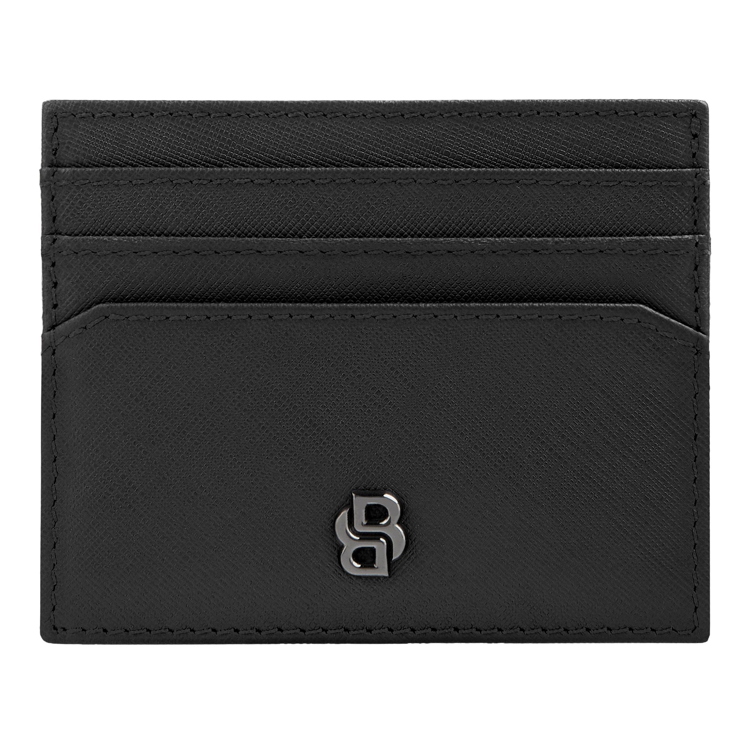 Card Holder Double B Saffiano Black
