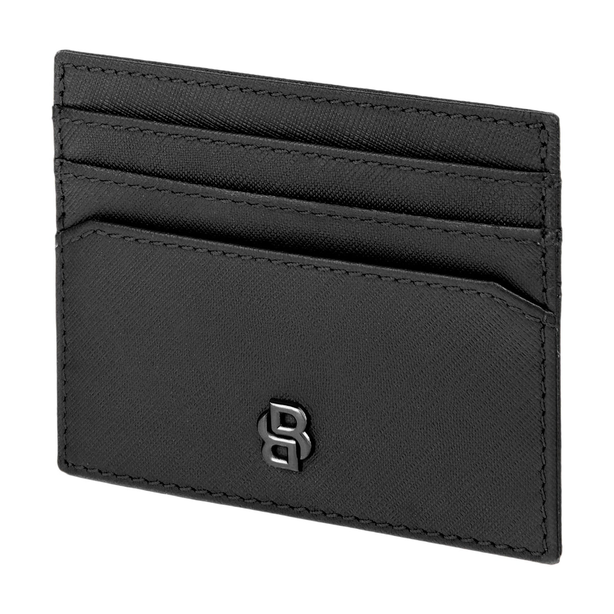 Card Holder Double B Saffiano Black