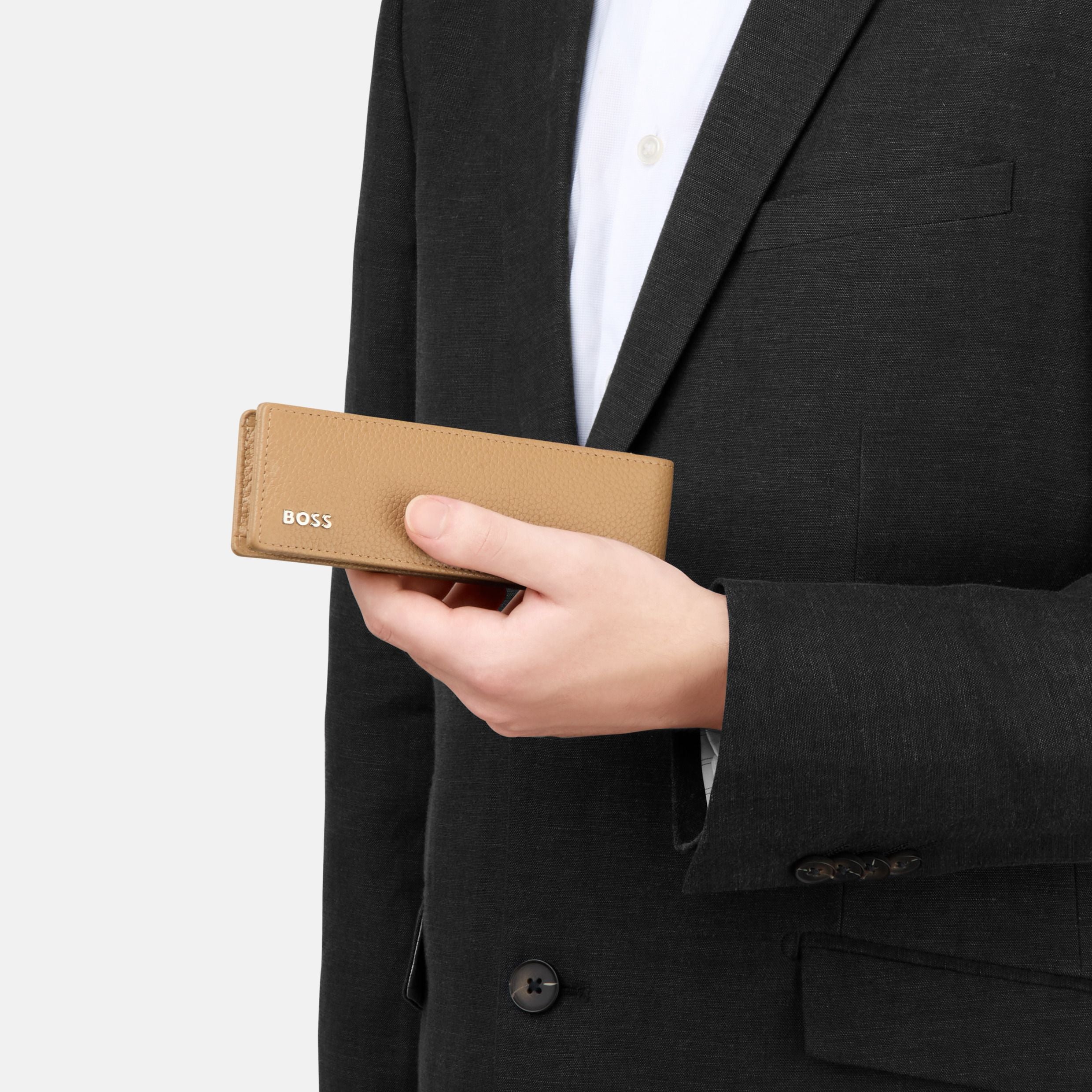 Double Pen Pouch Classic Grained Black