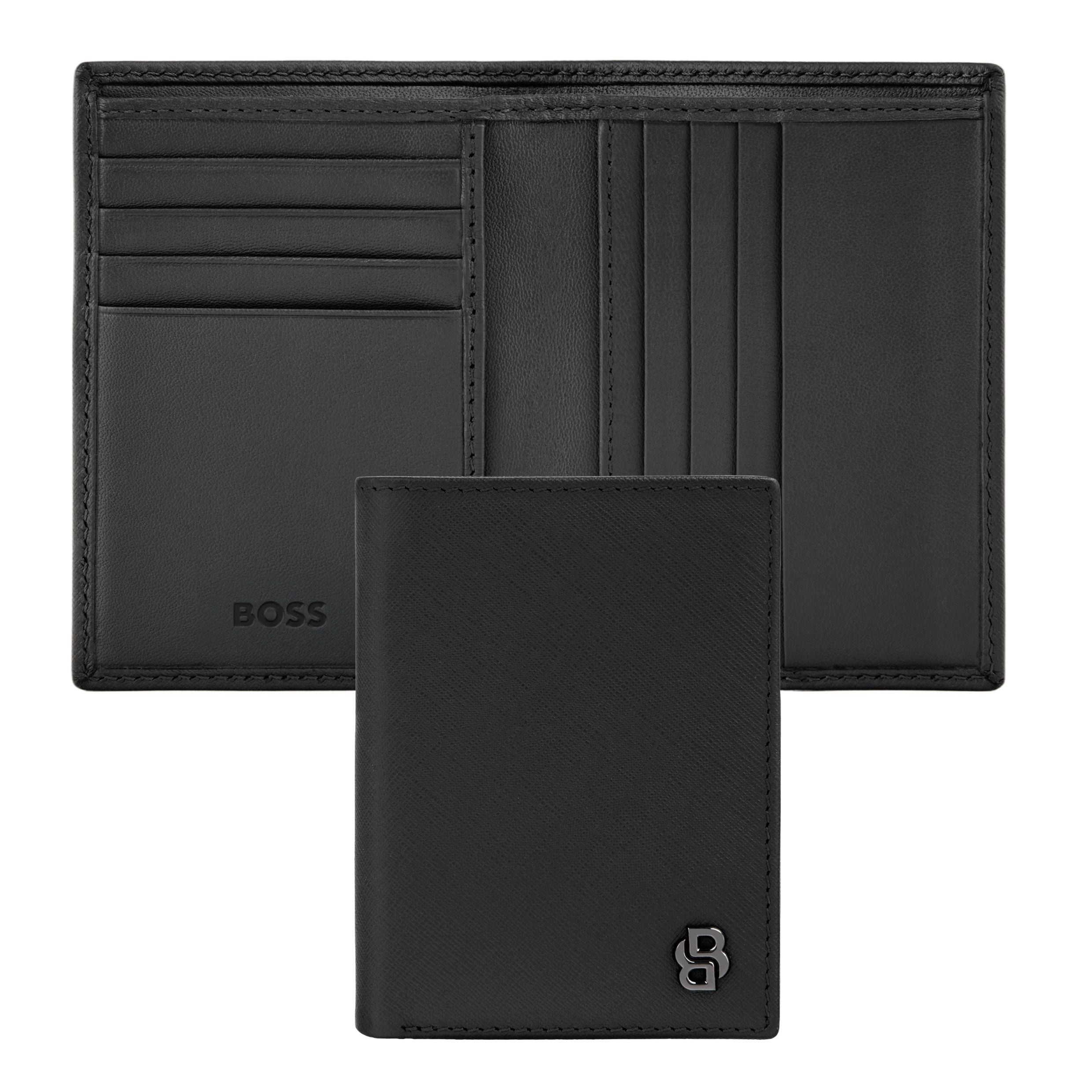 Folding Card Holder Double B Saffiano Black