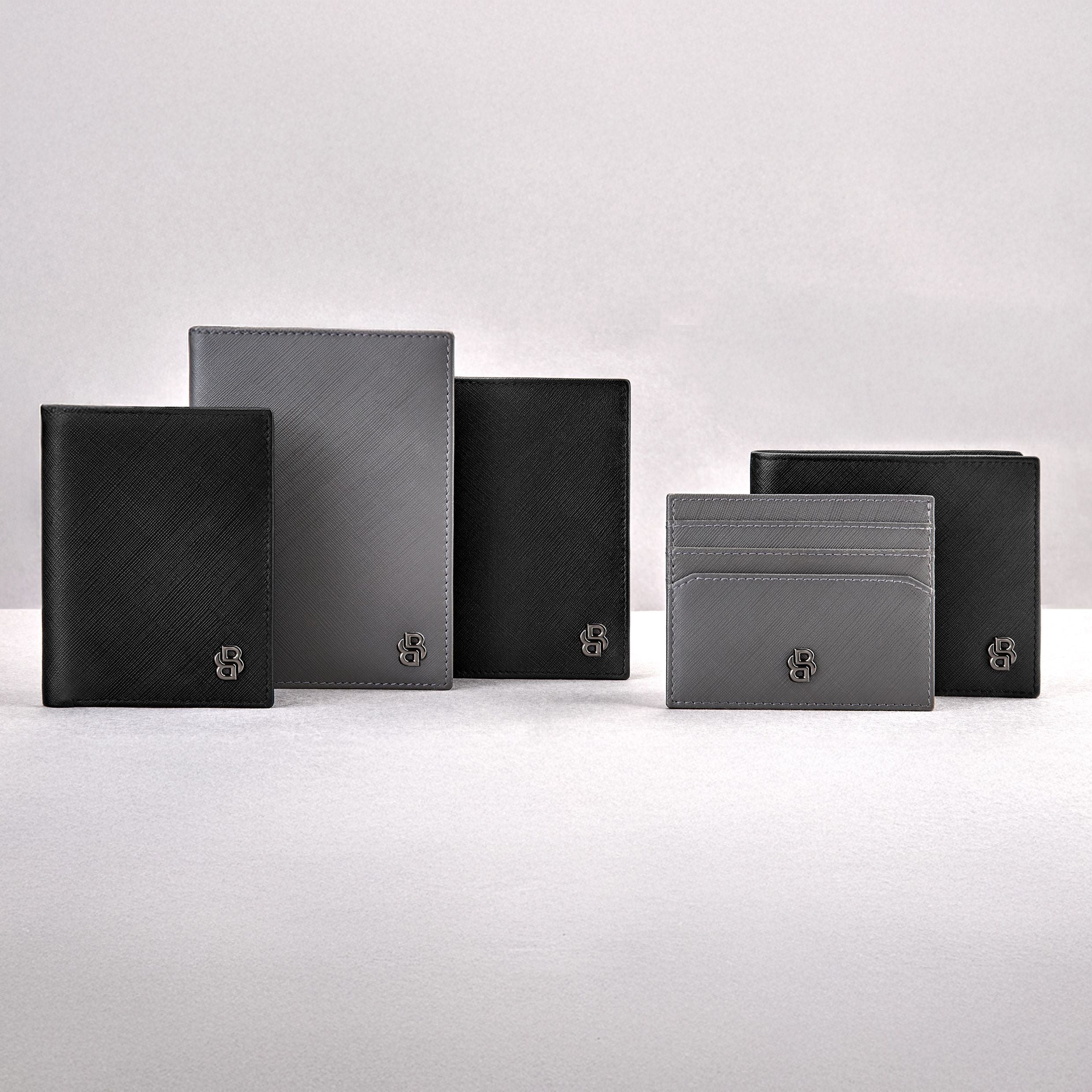 Folding Card Holder Double B Saffiano Black