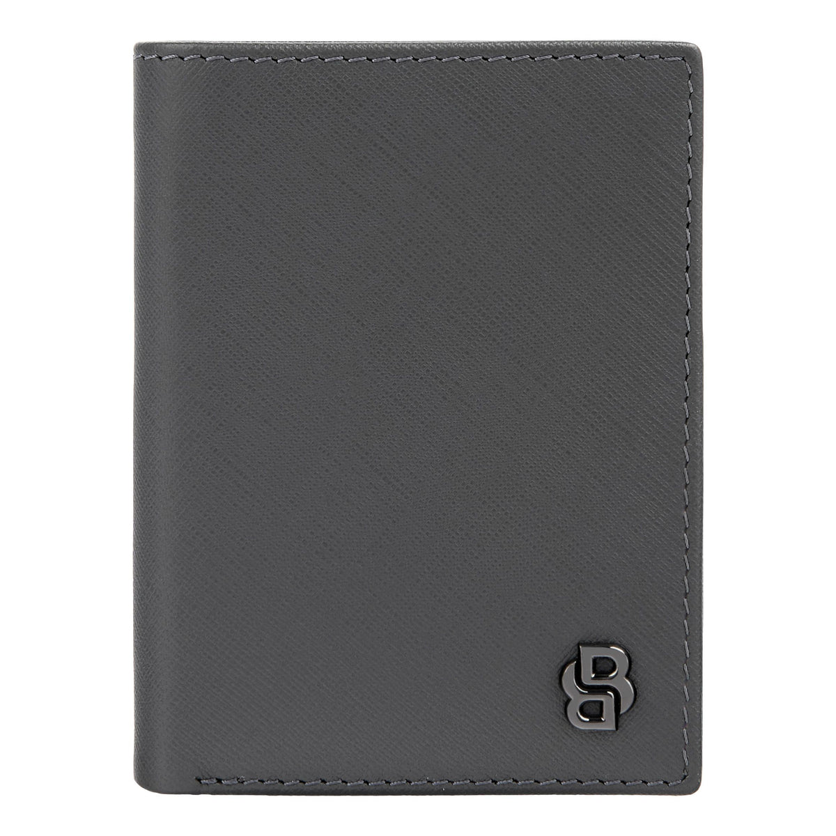 Card Holder With Flap Double B Saffiano Black