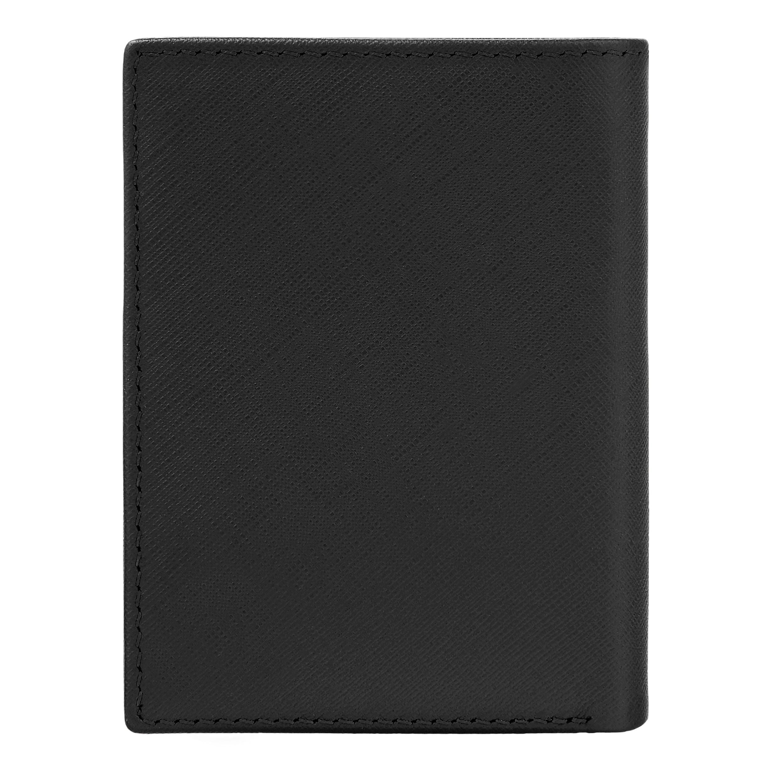 Card Holder With Flap And Money Pocket Double B Saffiano Black