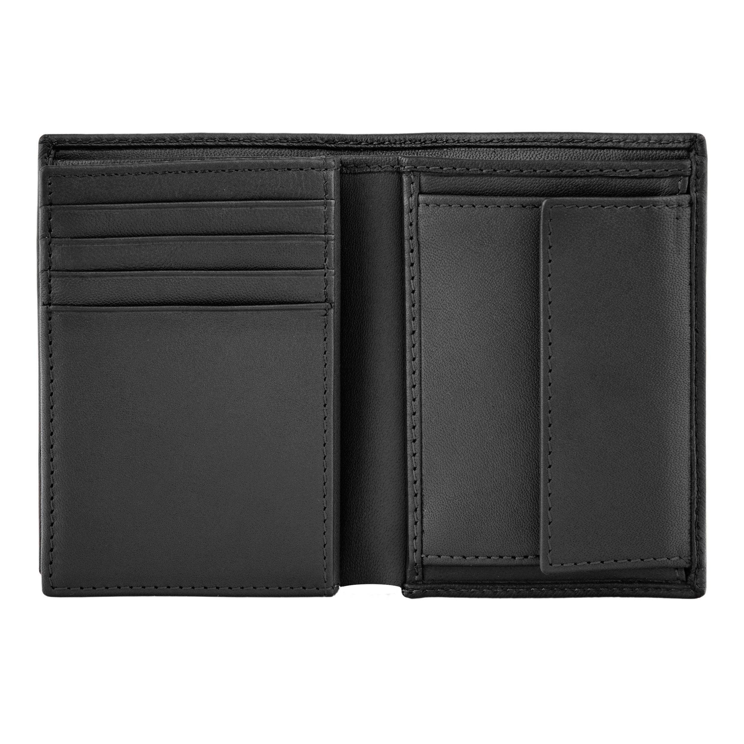 Card Holder With Flap And Money Pocket Double B Saffiano Black