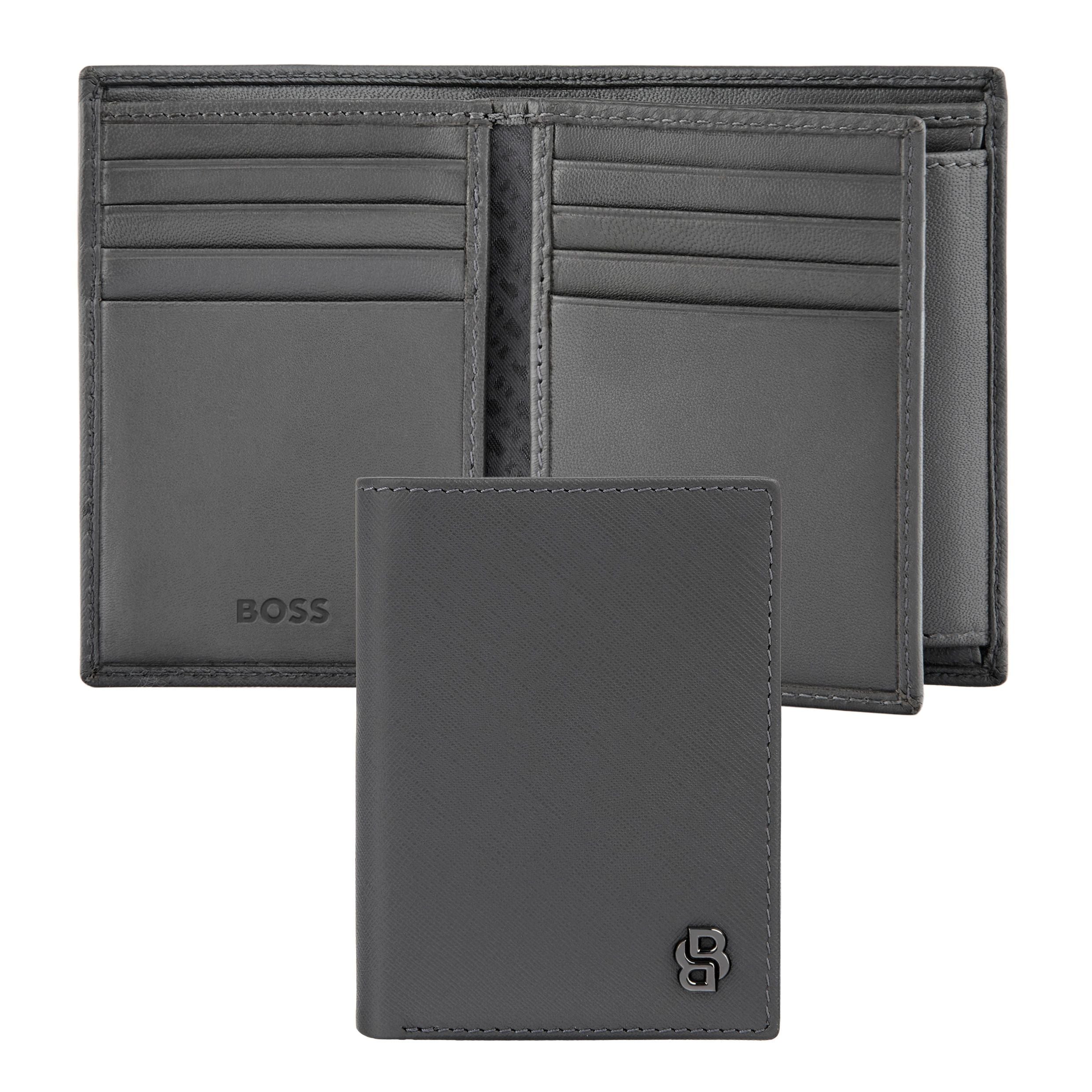 Card Holder With Flap And Money Pocket Double B Saffiano Black