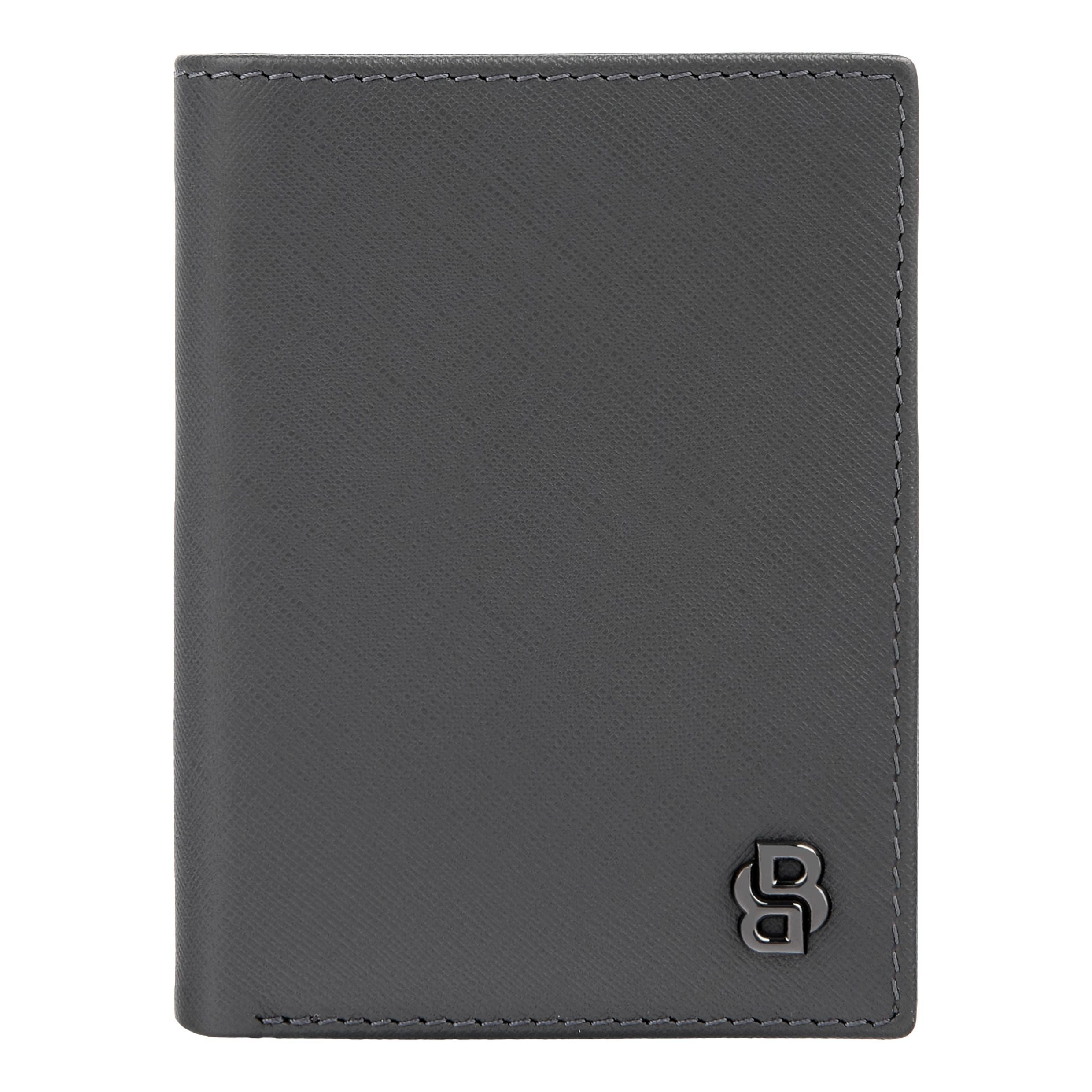 Card Holder With Flap And Money Pocket Double B Saffiano Black