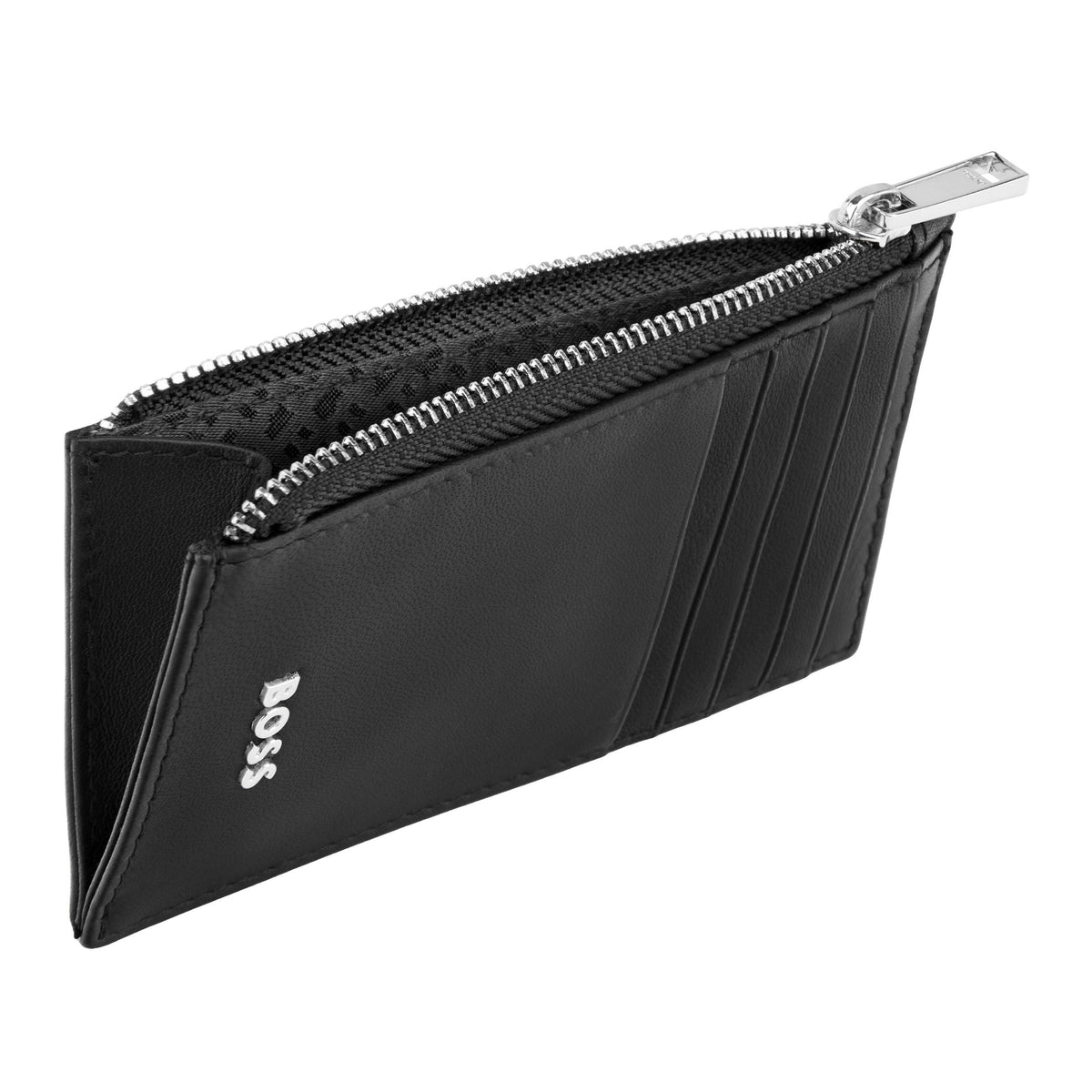 Card Holder Zip Classic Smooth Black