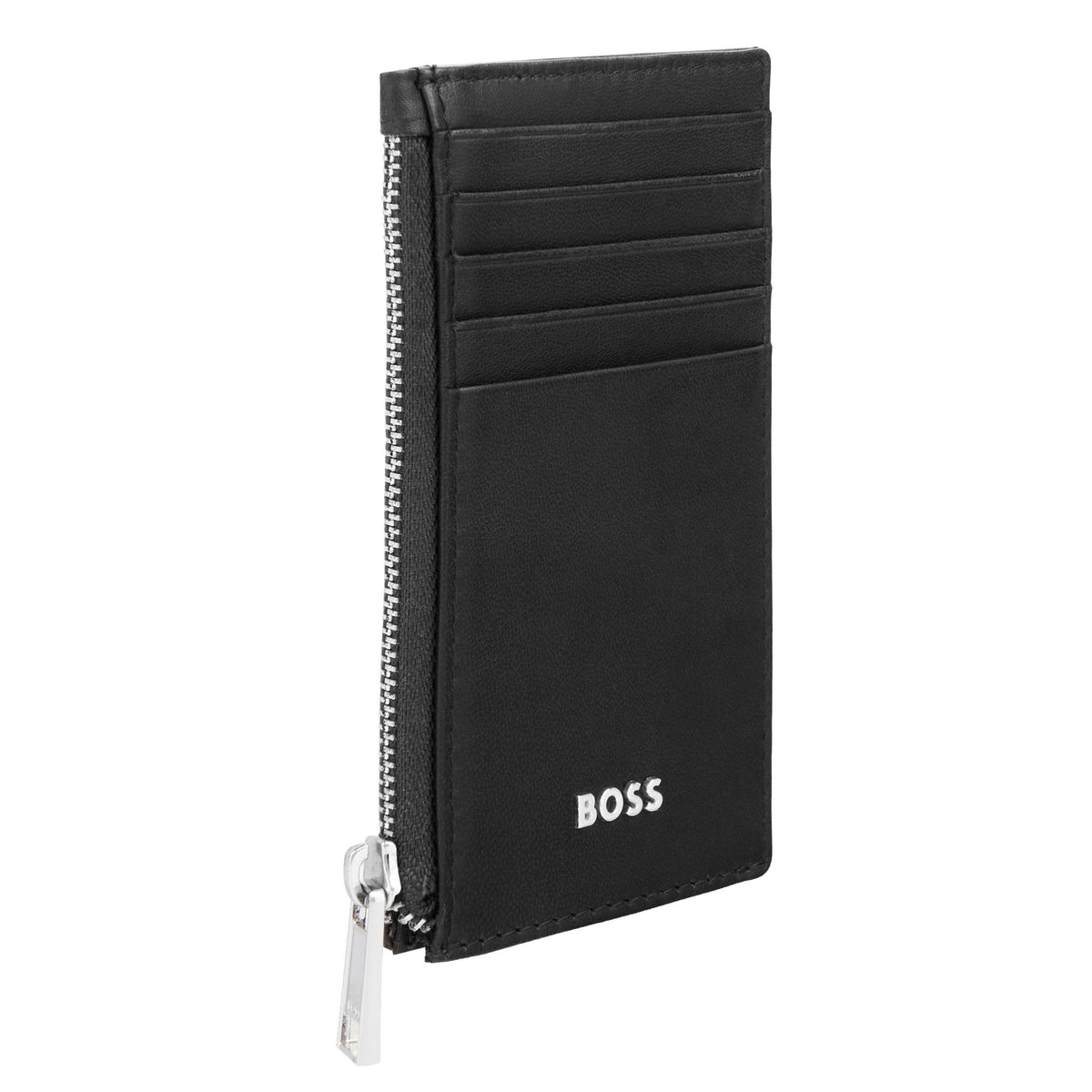 Card Holder Zip Classic Smooth Black