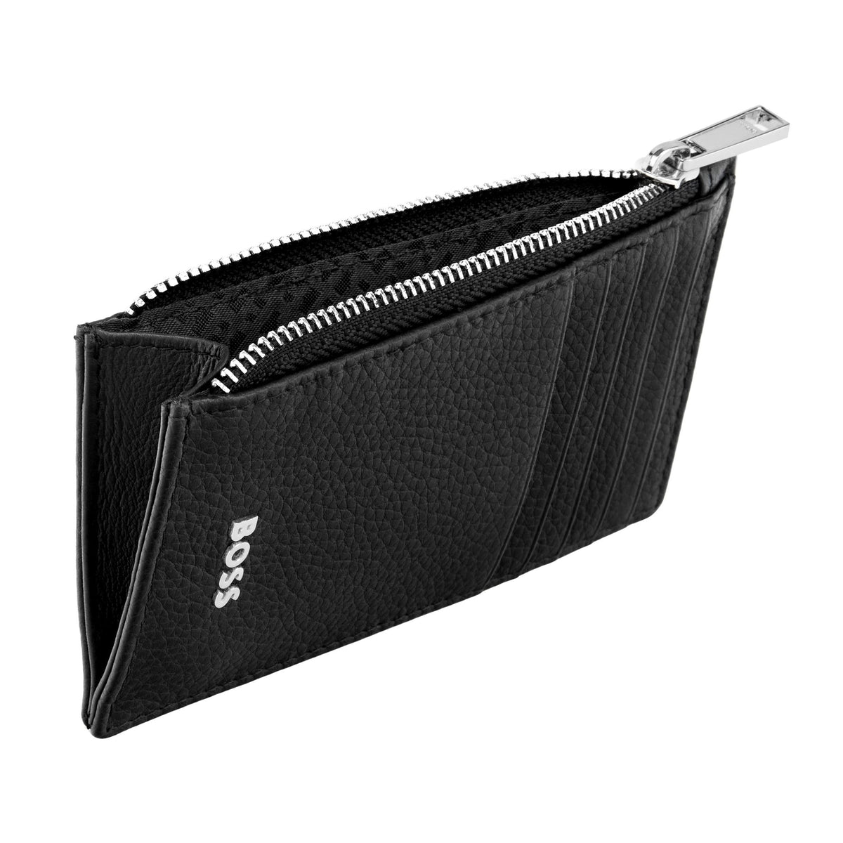 Card Holder Zip Classic Grained Black