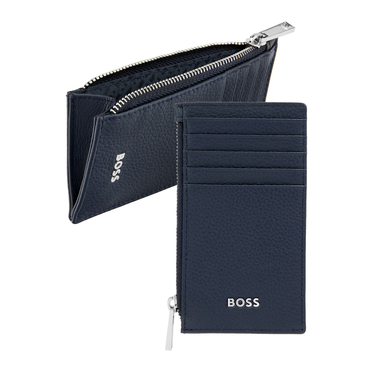 Card Holder Zip Classic Grained Black
