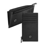 Card Holder Zip Double B Saffiano Black