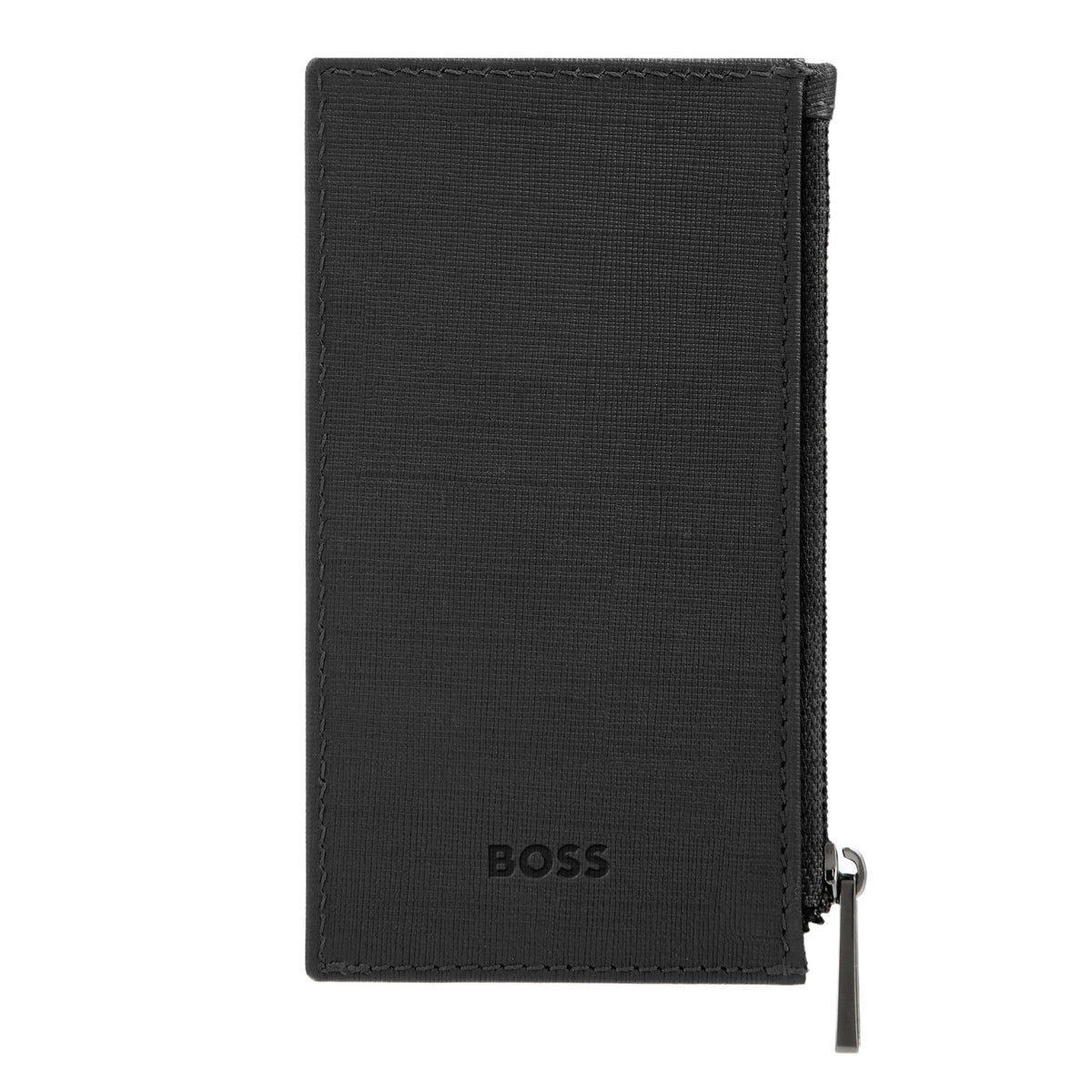 Card Holder Zip Double B Saffiano Black
