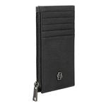 Card Holder Zip Double B Saffiano Black