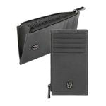 Card Holder Zip Double B Saffiano Black