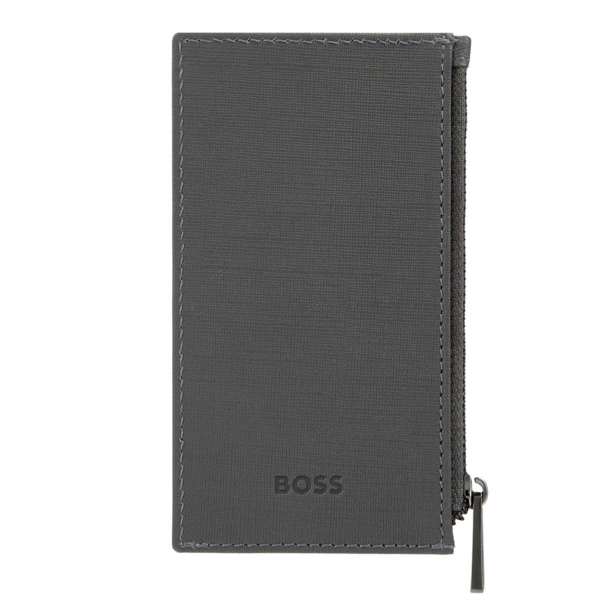 Card Holder Zip Double B Saffiano Black