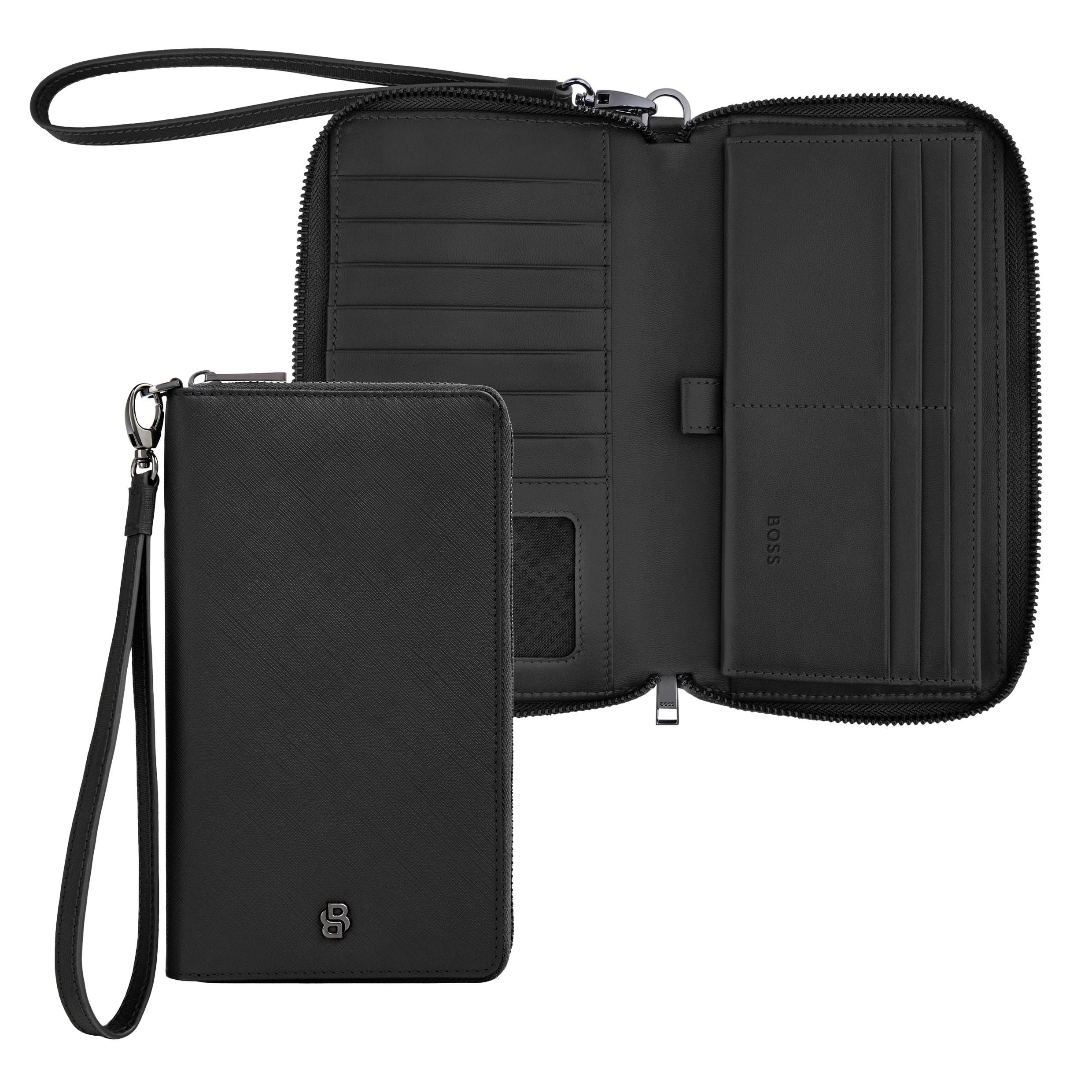 Travel Wallet Double B Saffiano Black