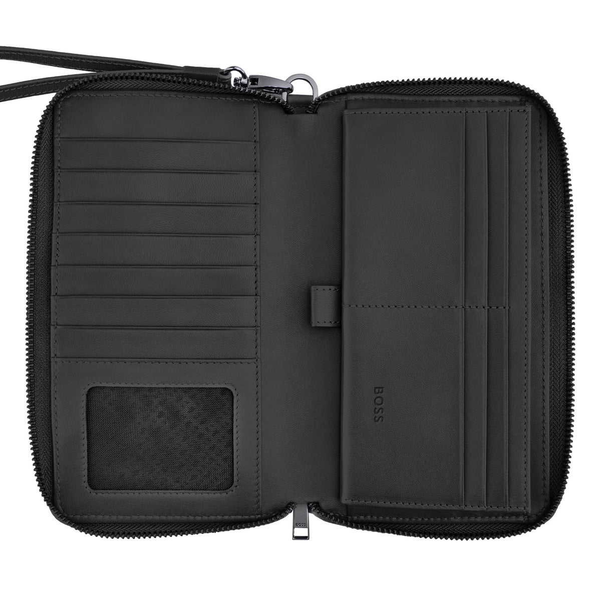 Travel Wallet Double B Saffiano Black