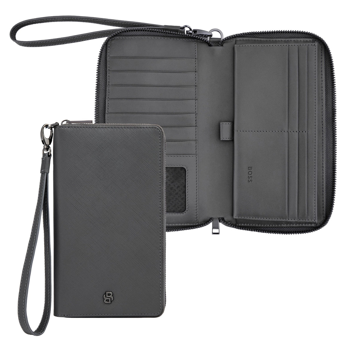 Travel Wallet Double B Saffiano Black