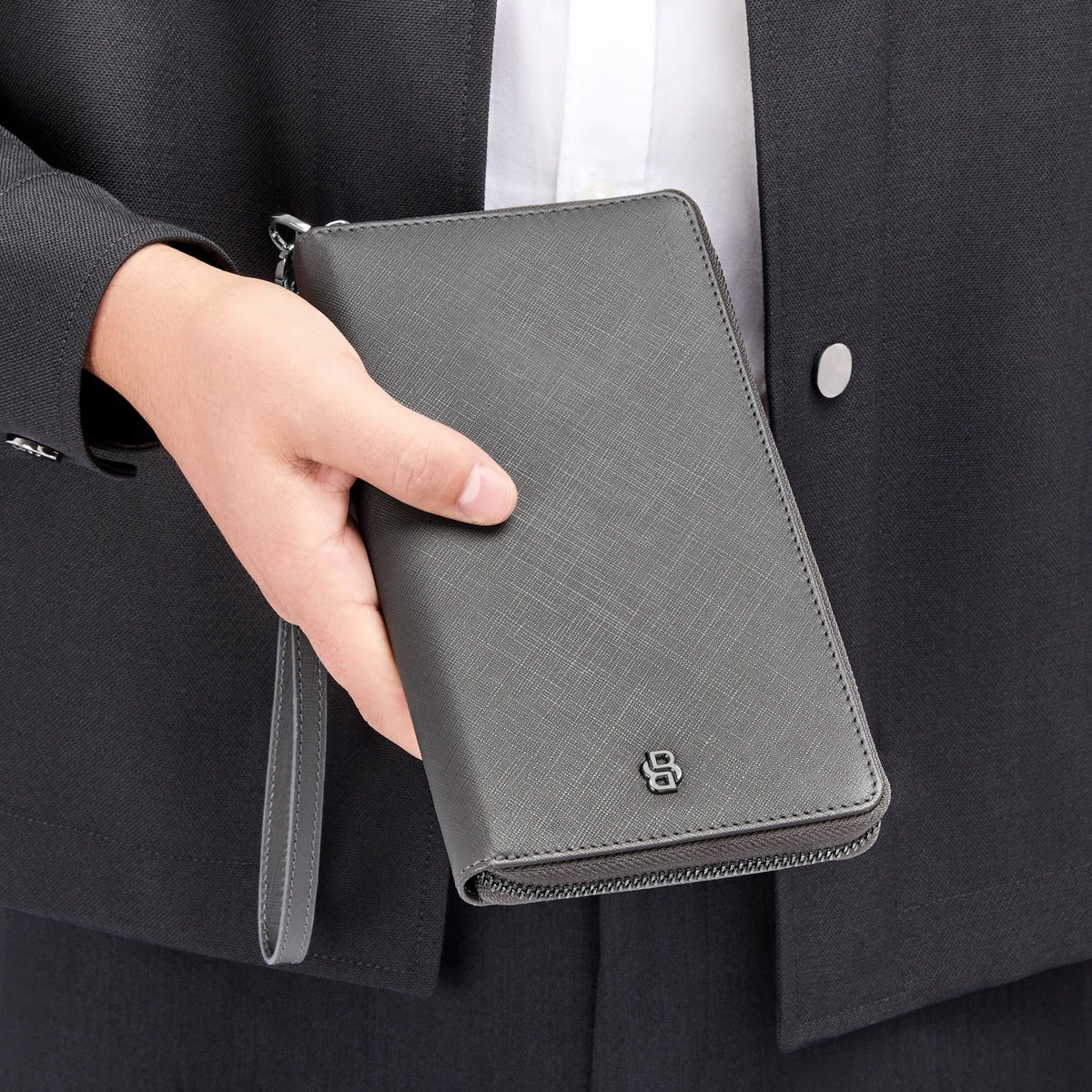 Travel Wallet Double B Saffiano Black
