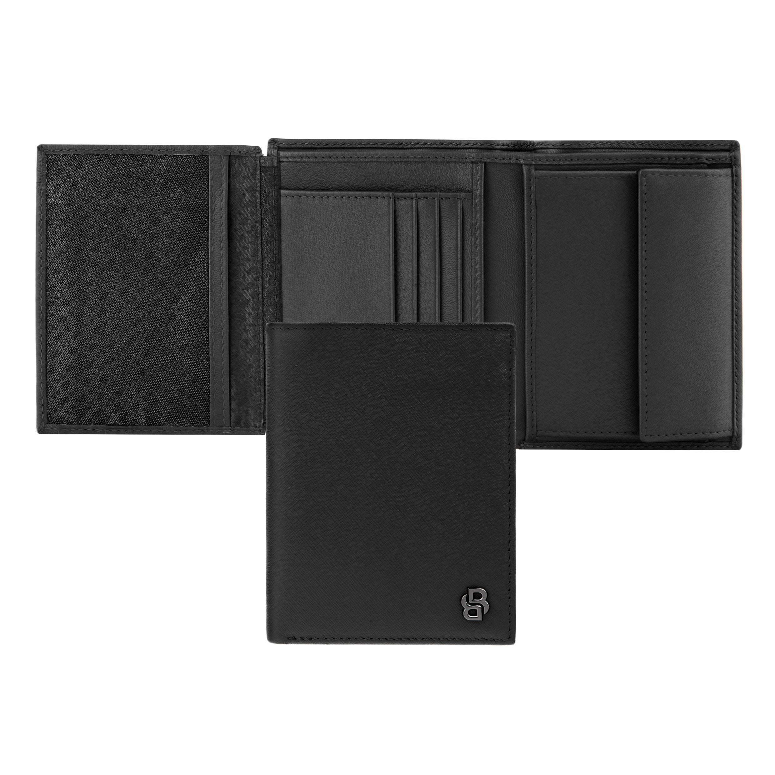 Money Wallet With Flap Double B Saffiano Black