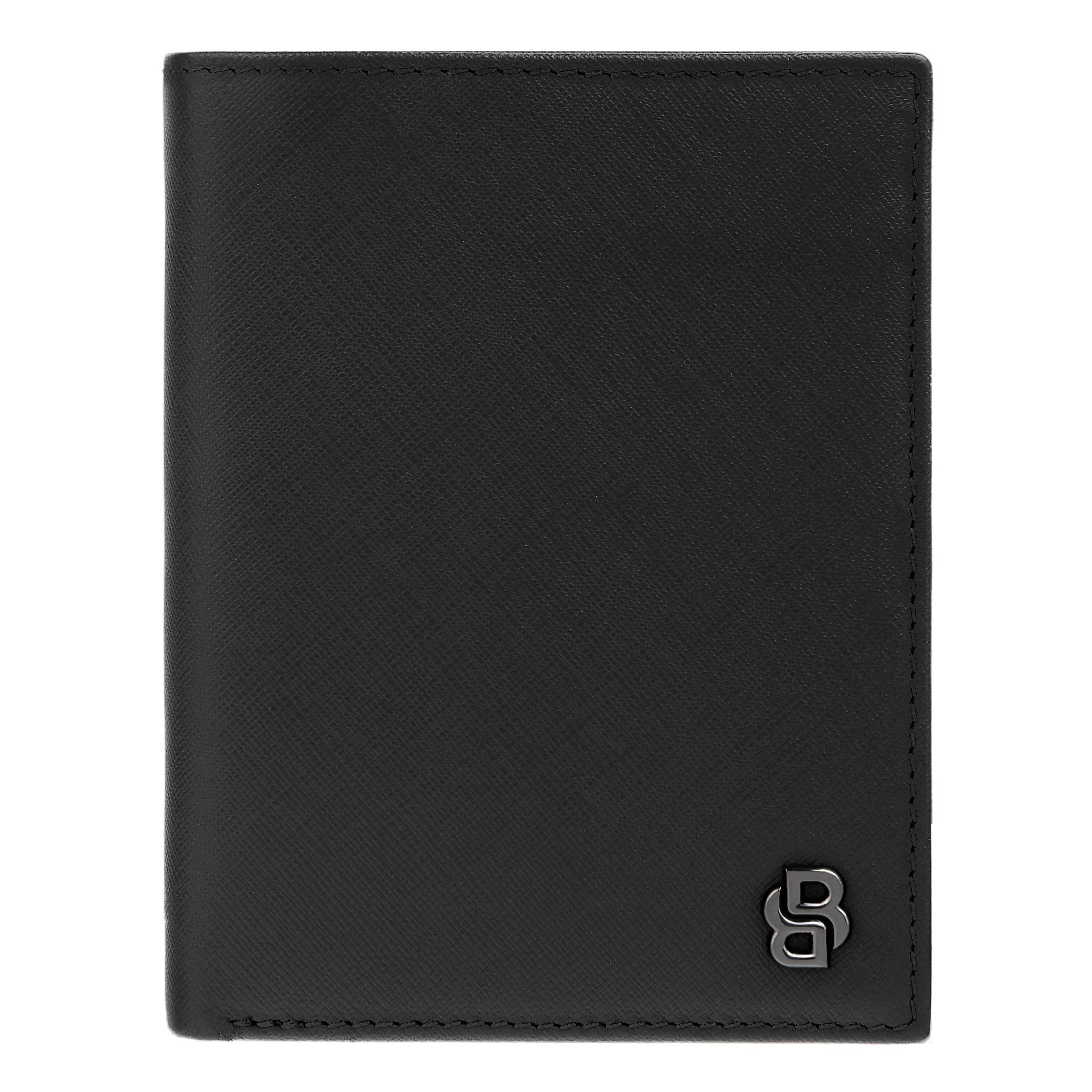 Money Wallet With Flap Double B Saffiano Black