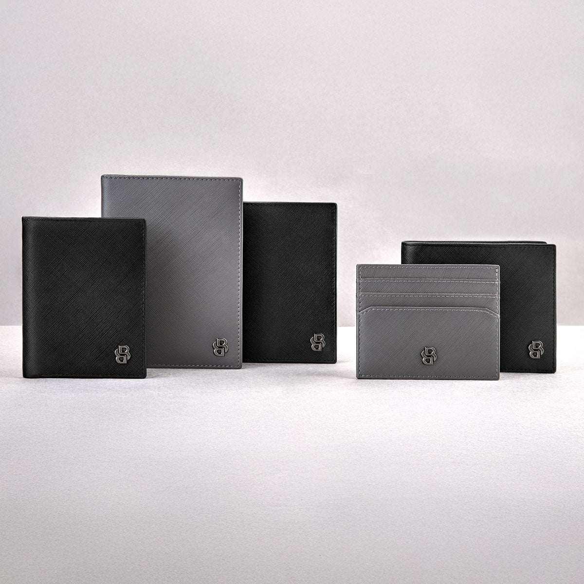Money Wallet With Flap Double B Saffiano Black