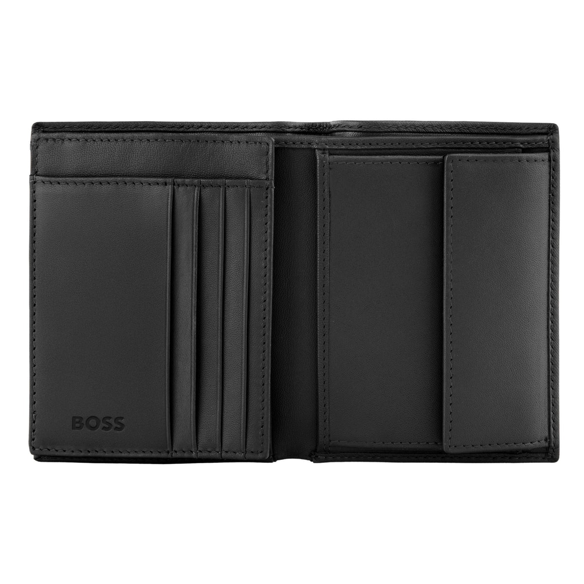 Money Wallet With Flap Double B Saffiano Black