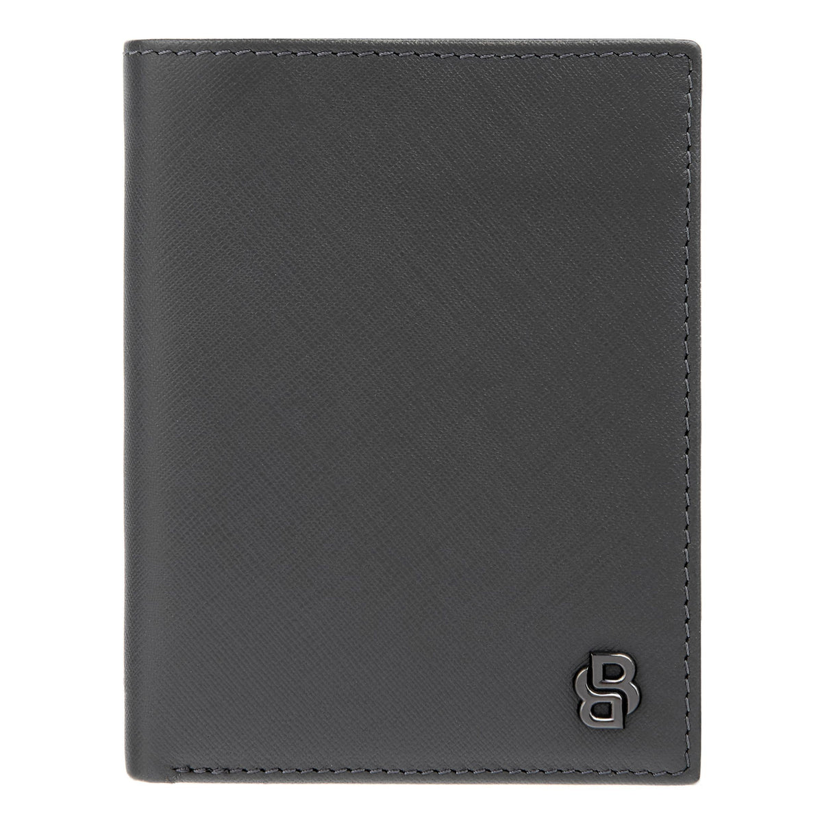 Money Wallet With Flap Double B Saffiano Black