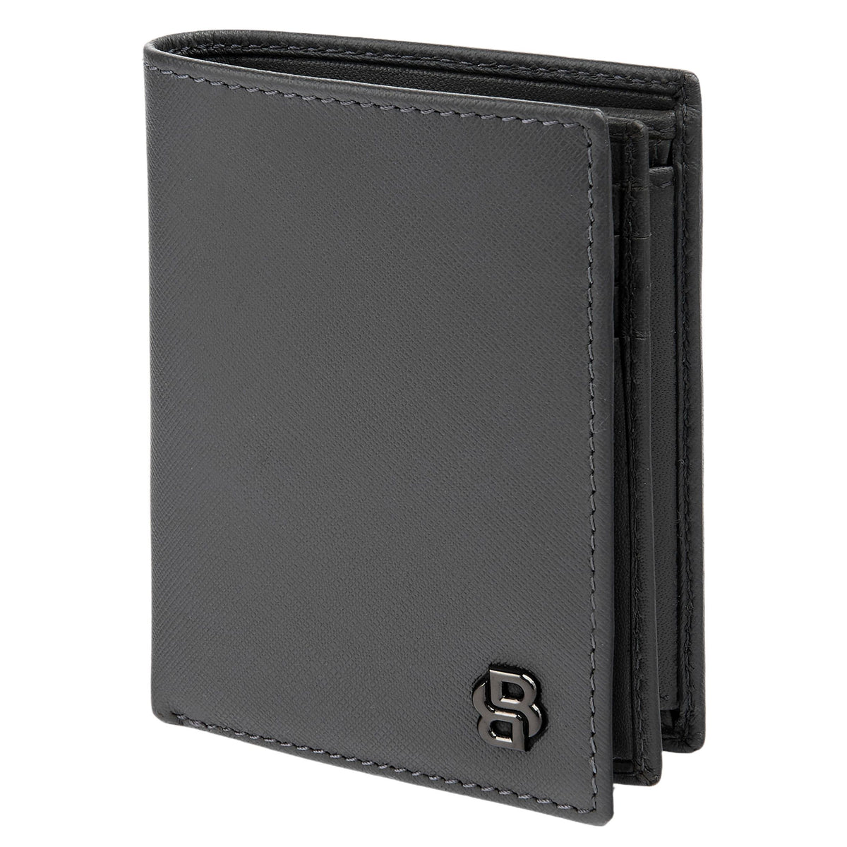 Money Wallet With Flap Double B Saffiano Black