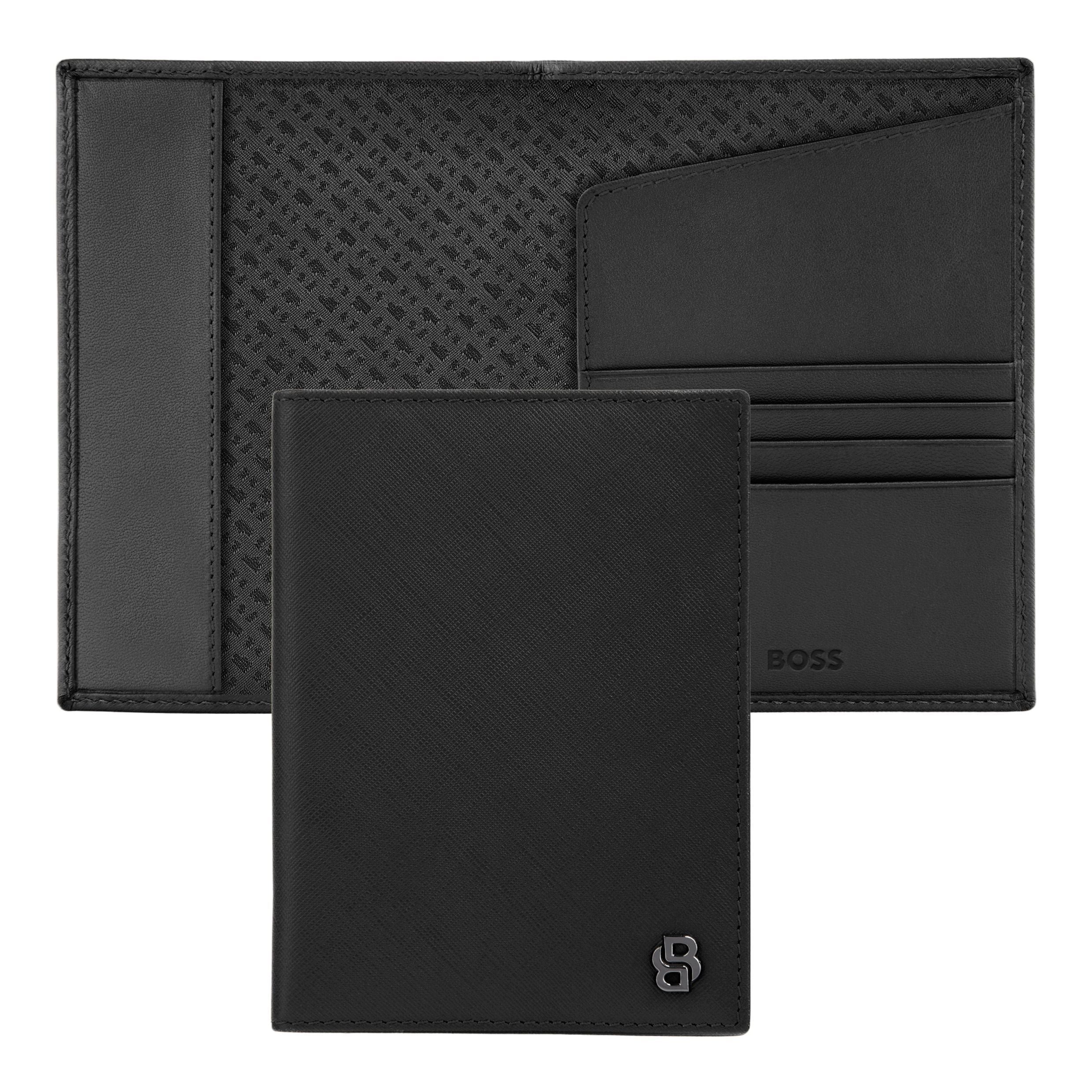 Passport Holder Double B Saffiano Black