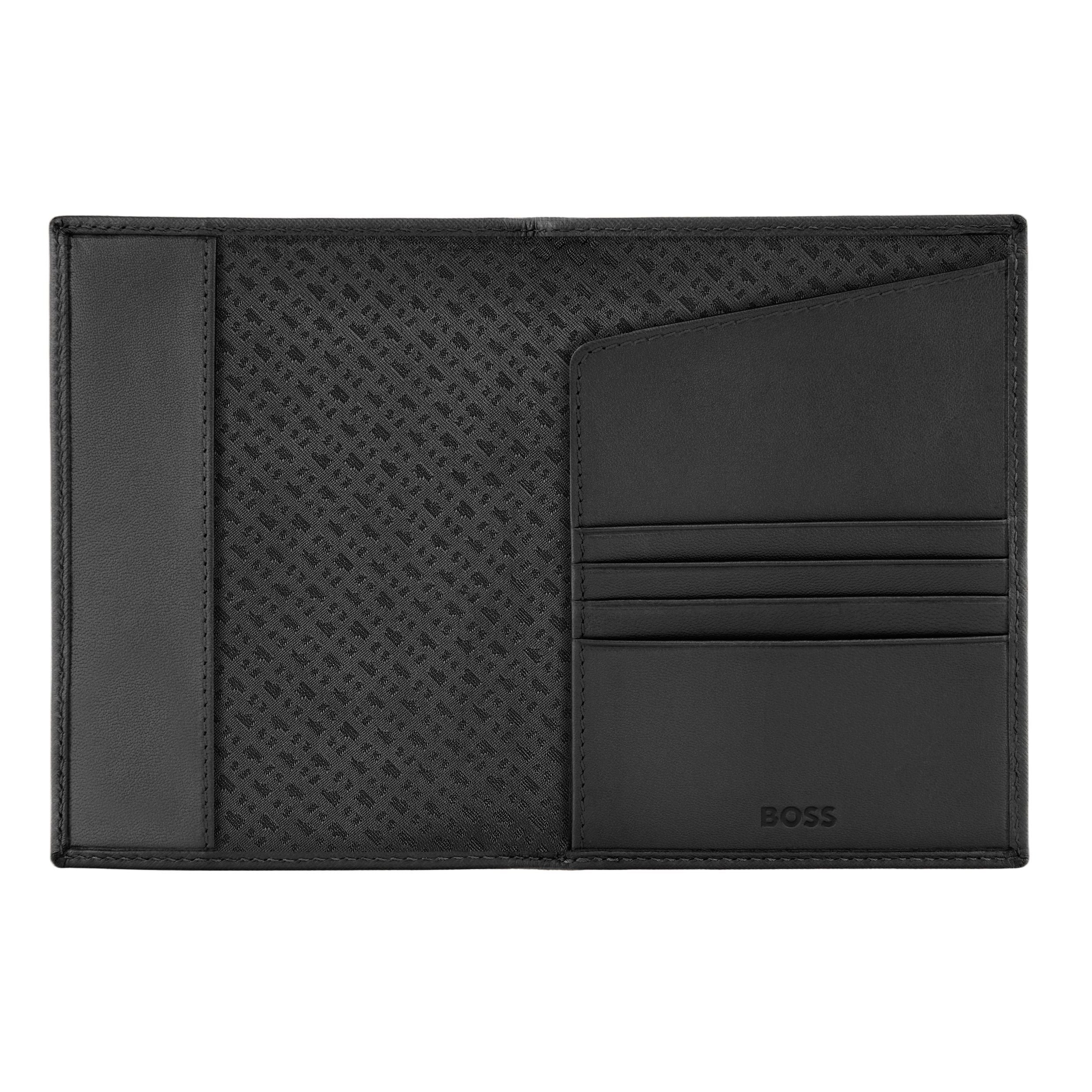 Passport Holder Double B Saffiano Black