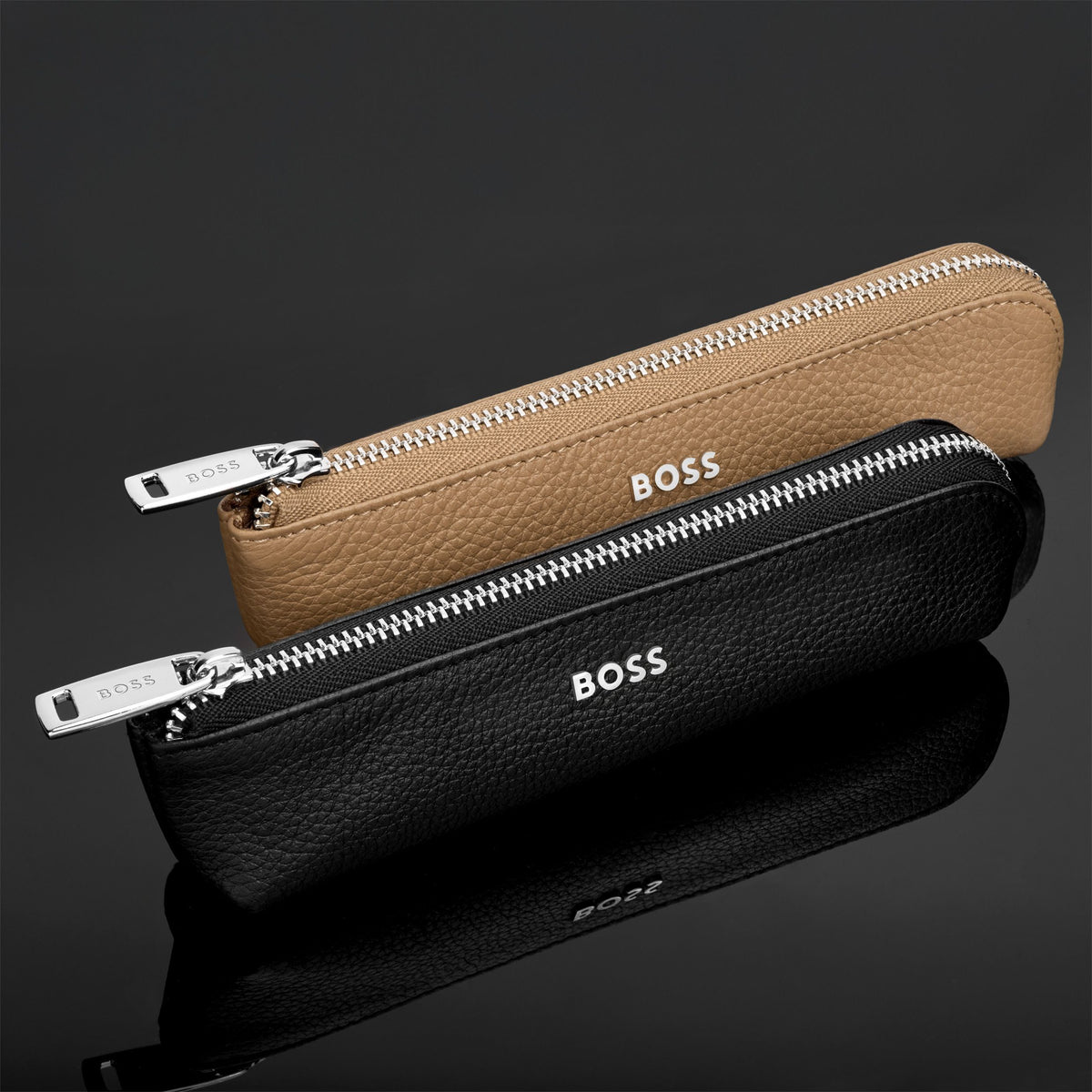 Small Pen Case Classic Grained Black