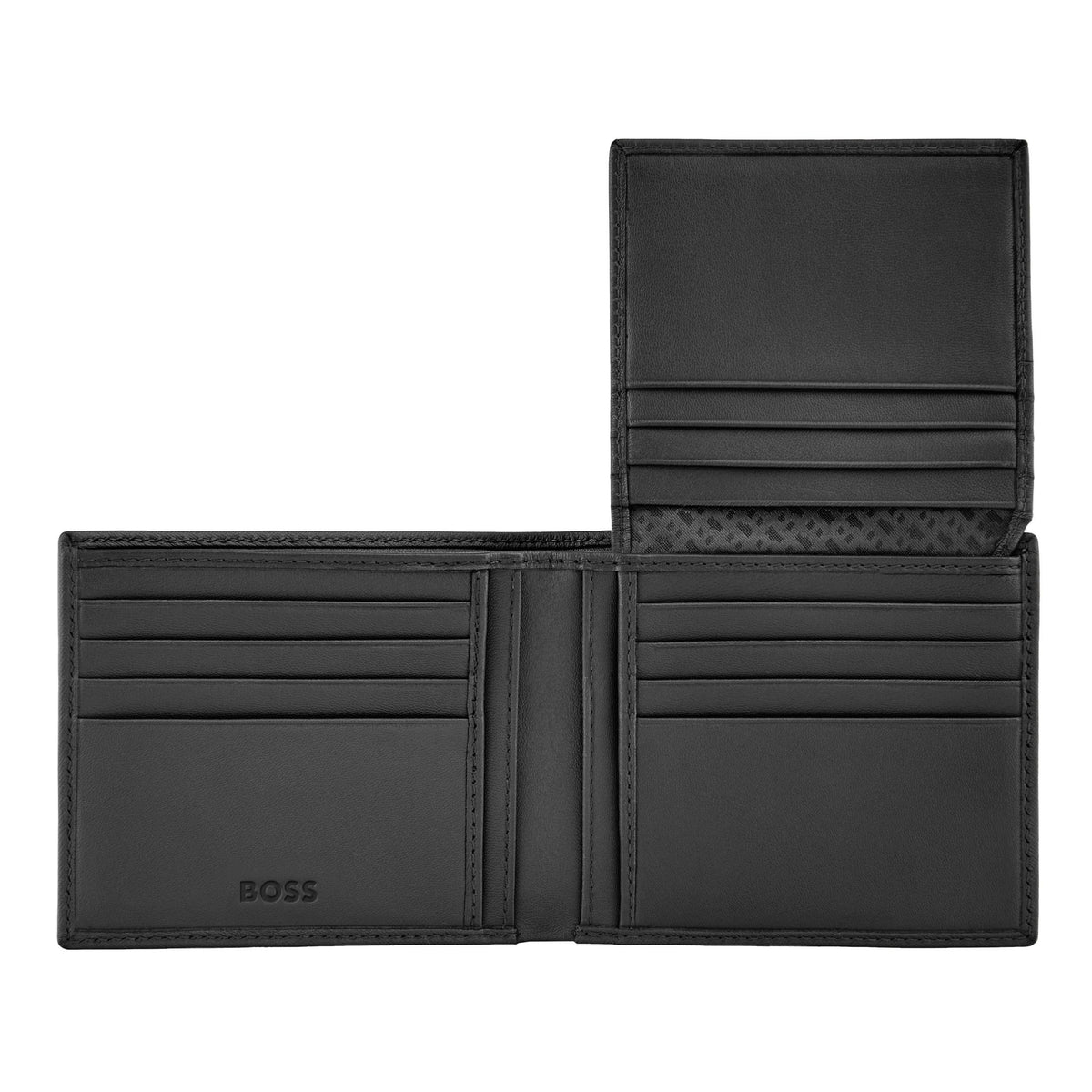 Card Wallet With Flap Double B Saffiano Black