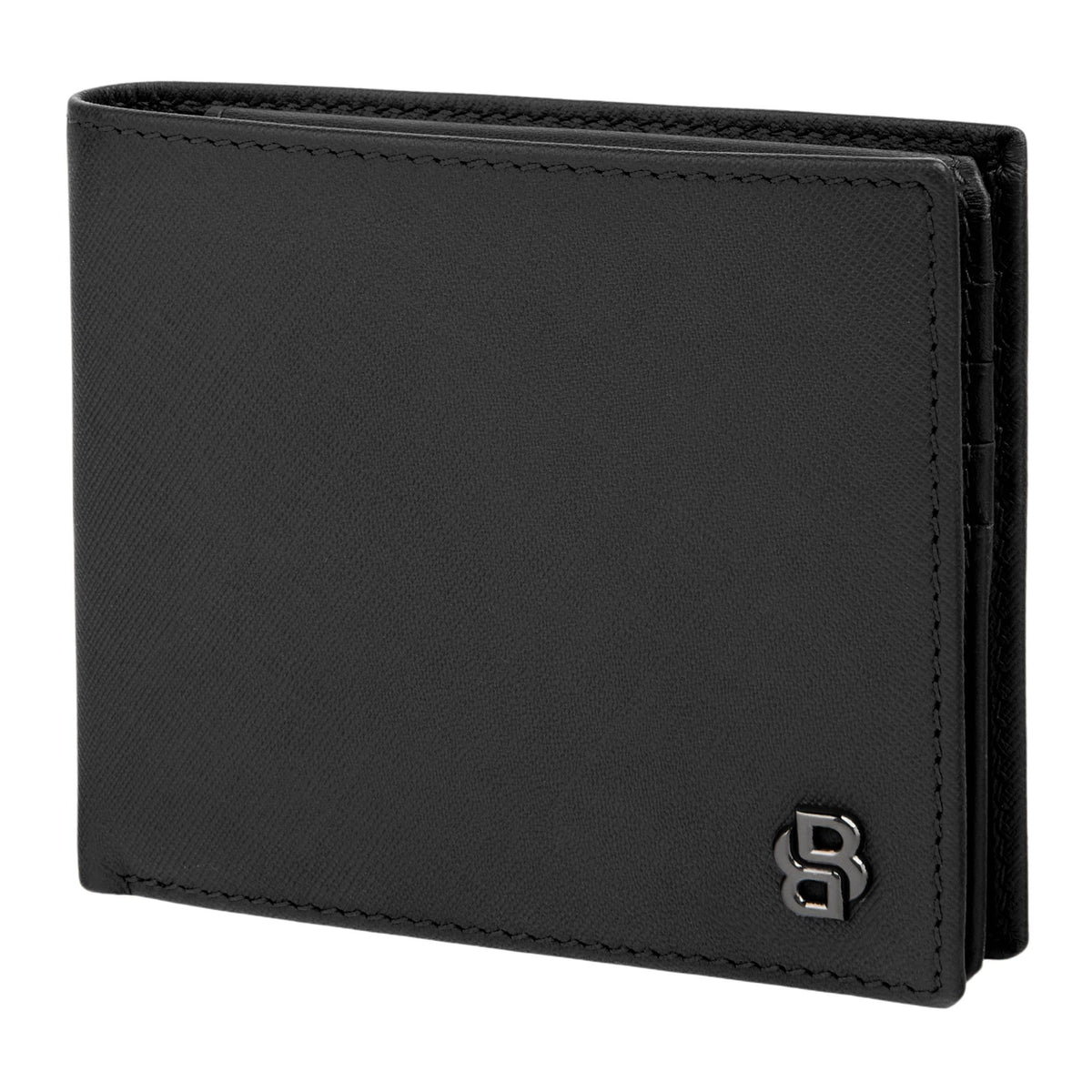 Card Wallet With Flap Double B Saffiano Black