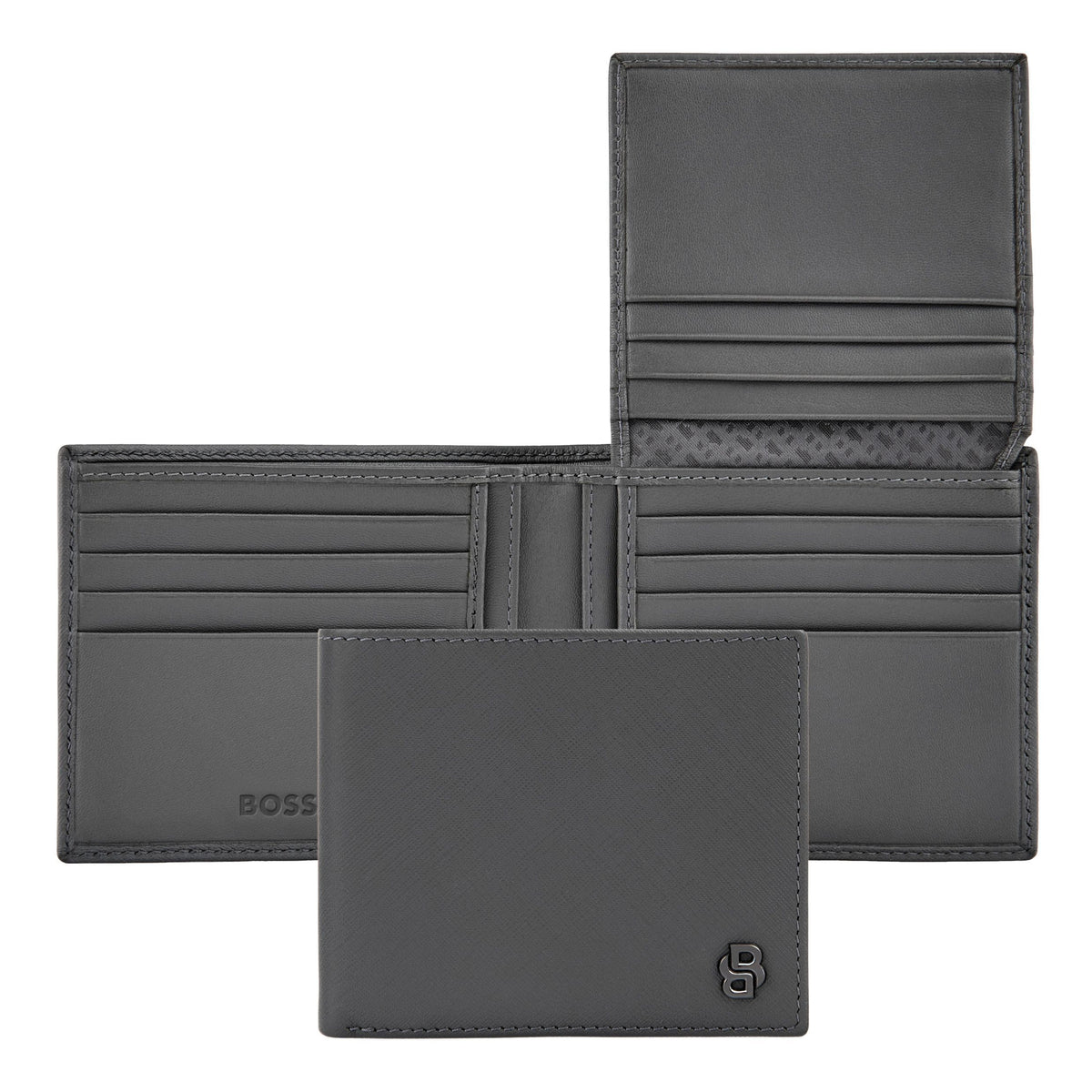 Card Wallet With Flap Double B Saffiano Black
