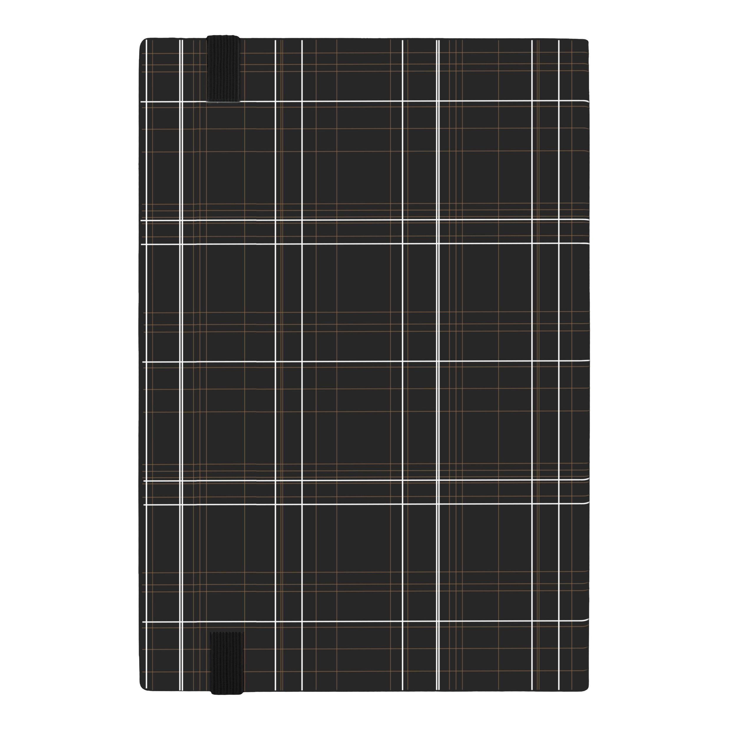 Notebook A5 Checkered Black Lined