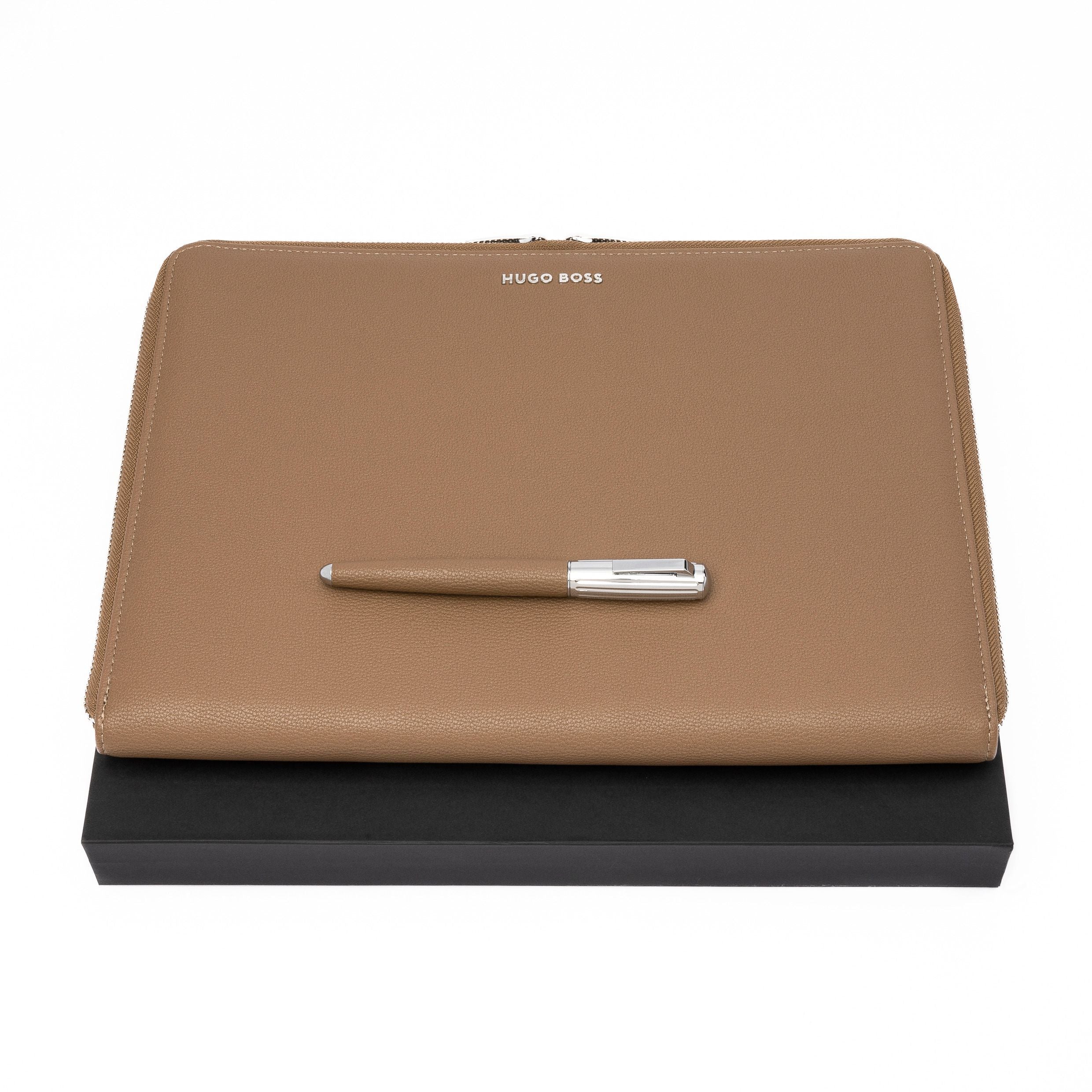 Set Iconic Pebbled Camel (Fountain Pen & Conference Folder A4)