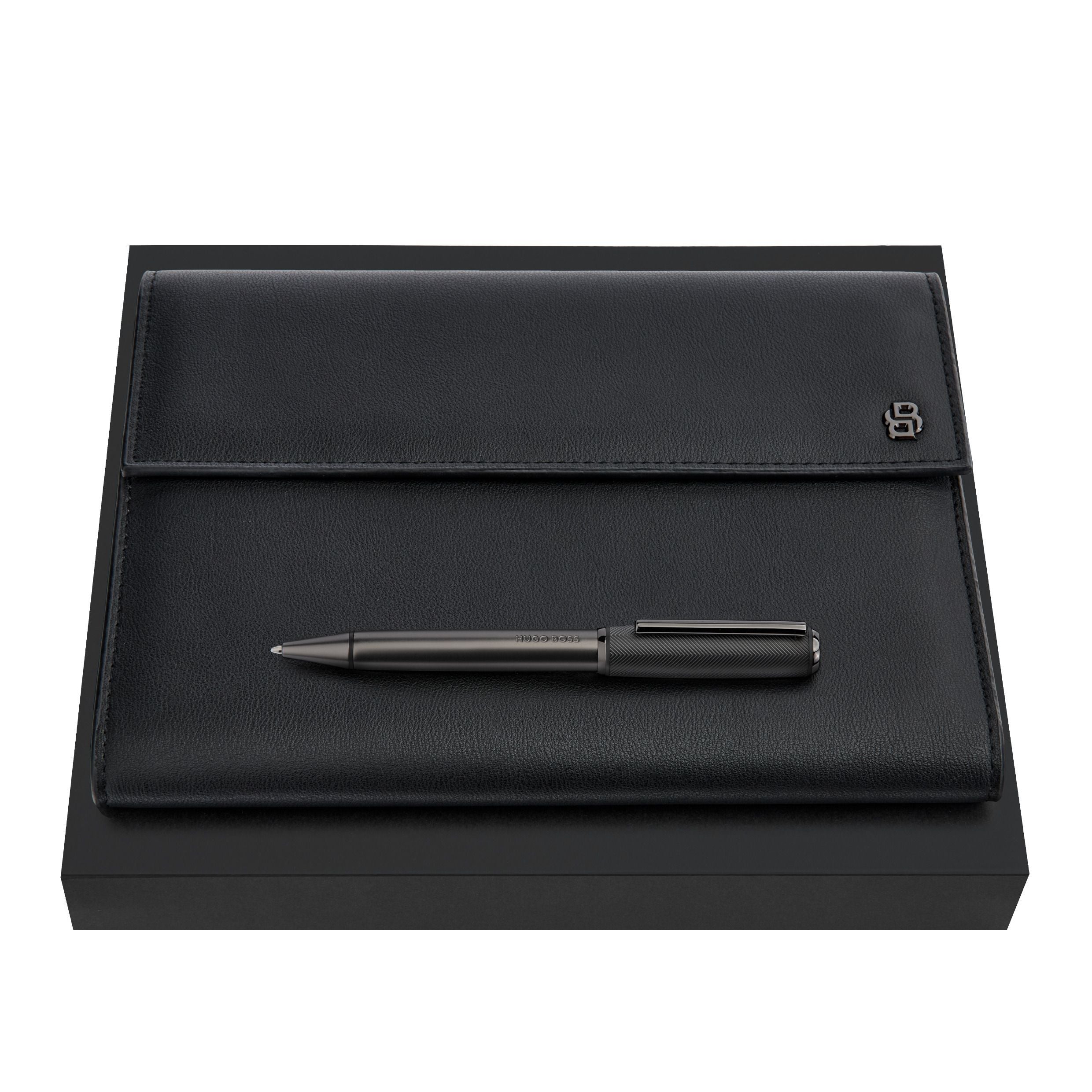 Set Hugo Boss Black & Gun (Ballpoint Pen & Folder A5)