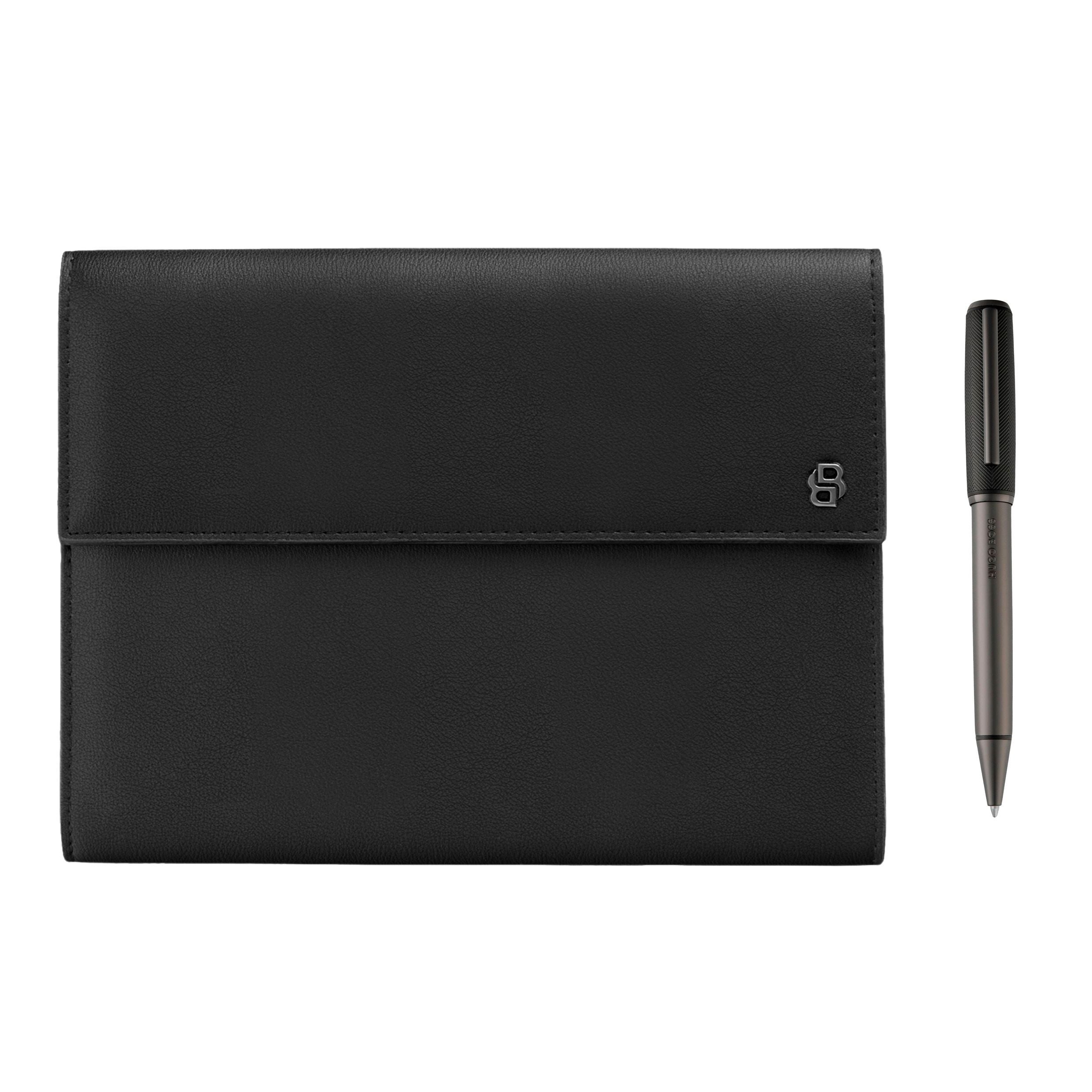 Set Hugo Boss Black & Gun (Ballpoint Pen & Folder A5)