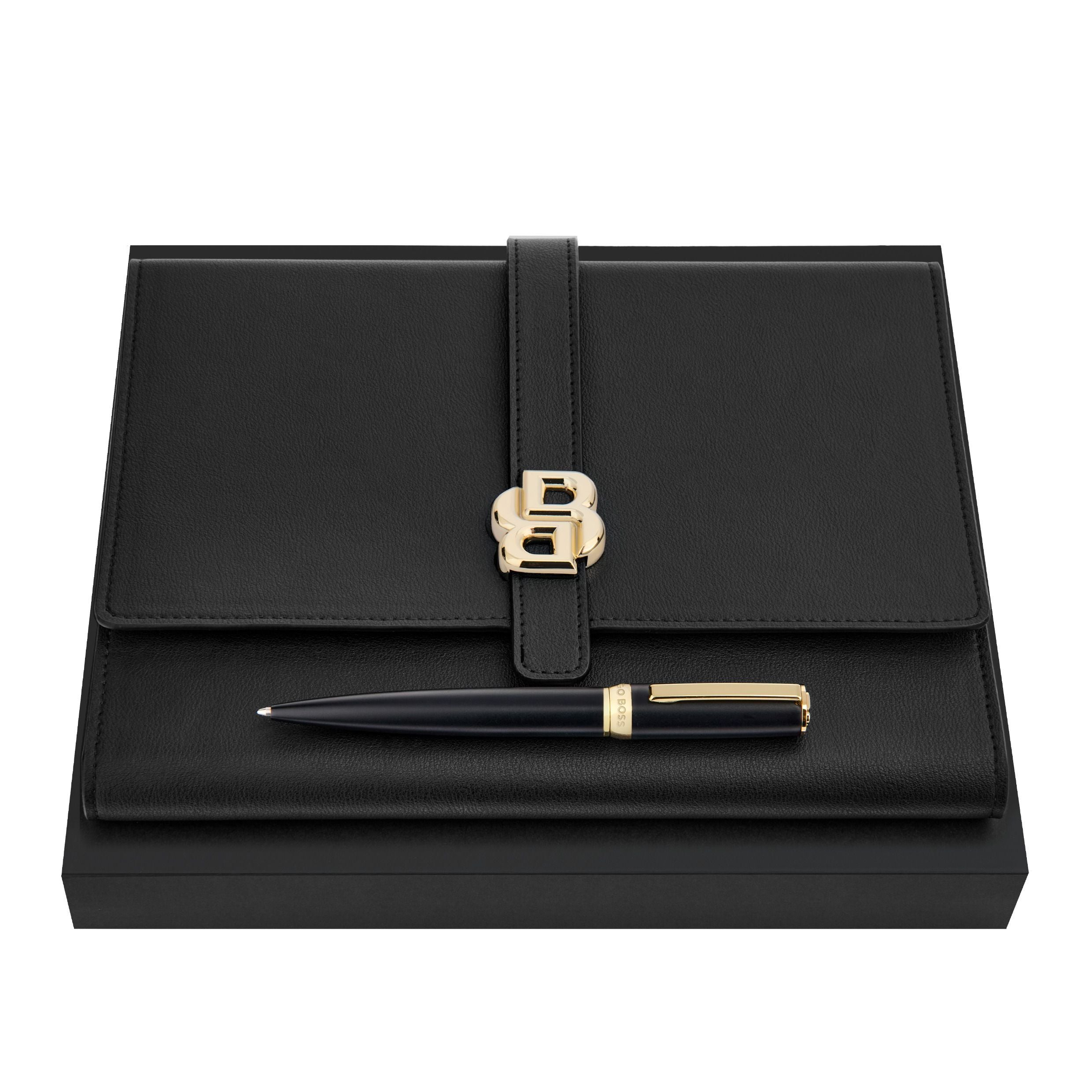 Set Hugo Boss Black & Gold (Ballpoint Pen & Folder A5)