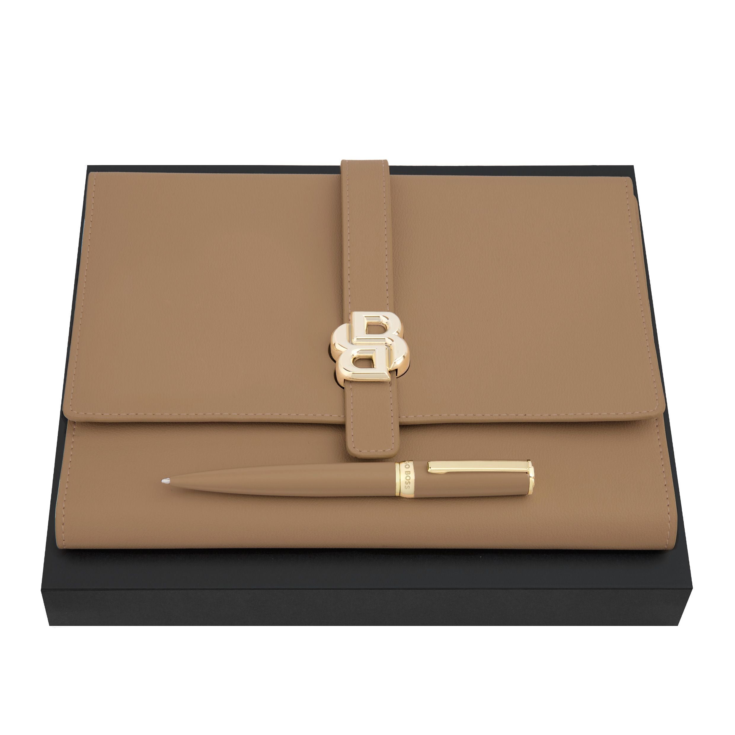 Set Hugo Boss Black & Gold (Ballpoint Pen & Folder A5)