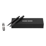 Set Gear Pinstripe Black / Chrome (Ballpoint Pen & Fountain Pen)