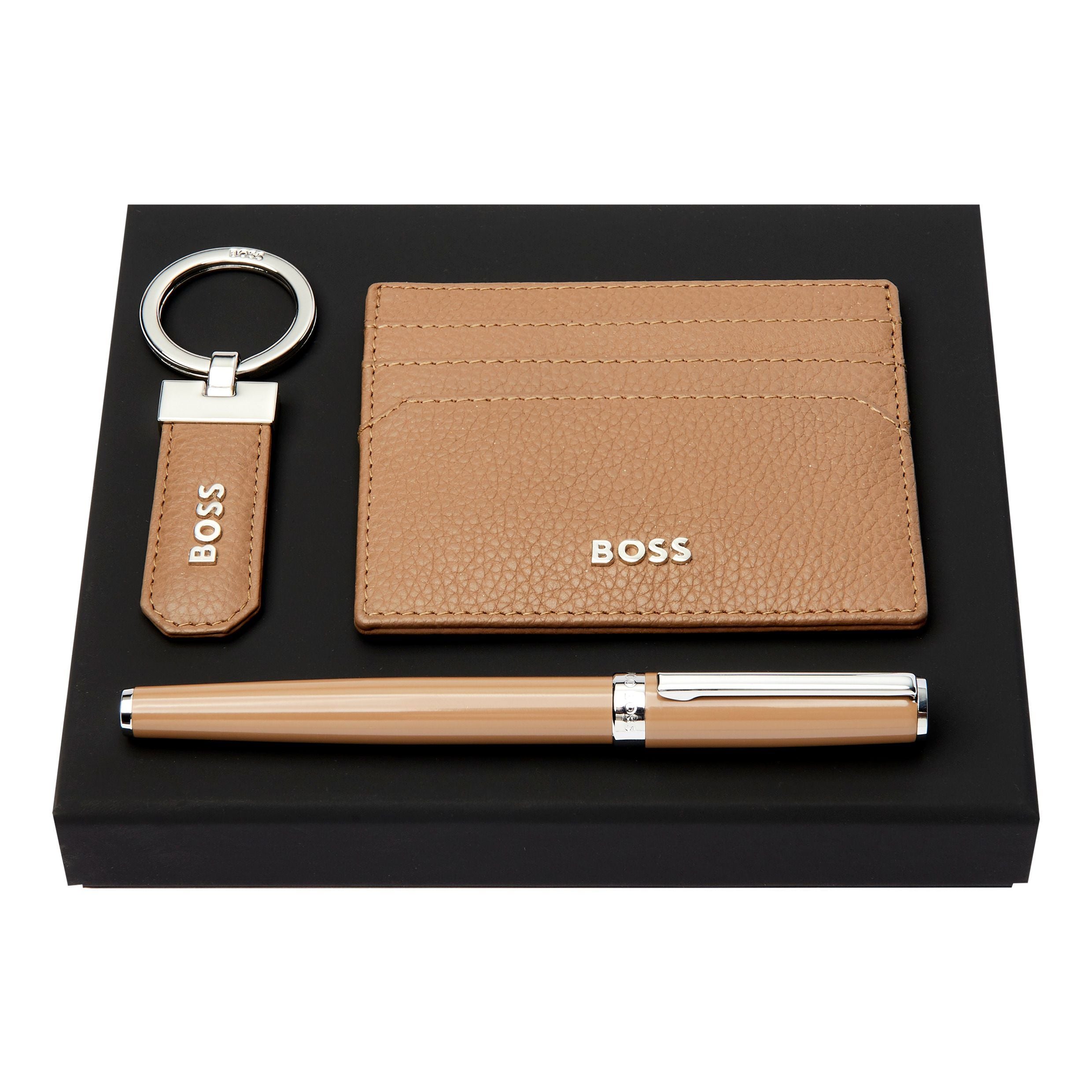 Set Hugo Boss Camel (Fountain Pen, Key Ring & Card Holder)