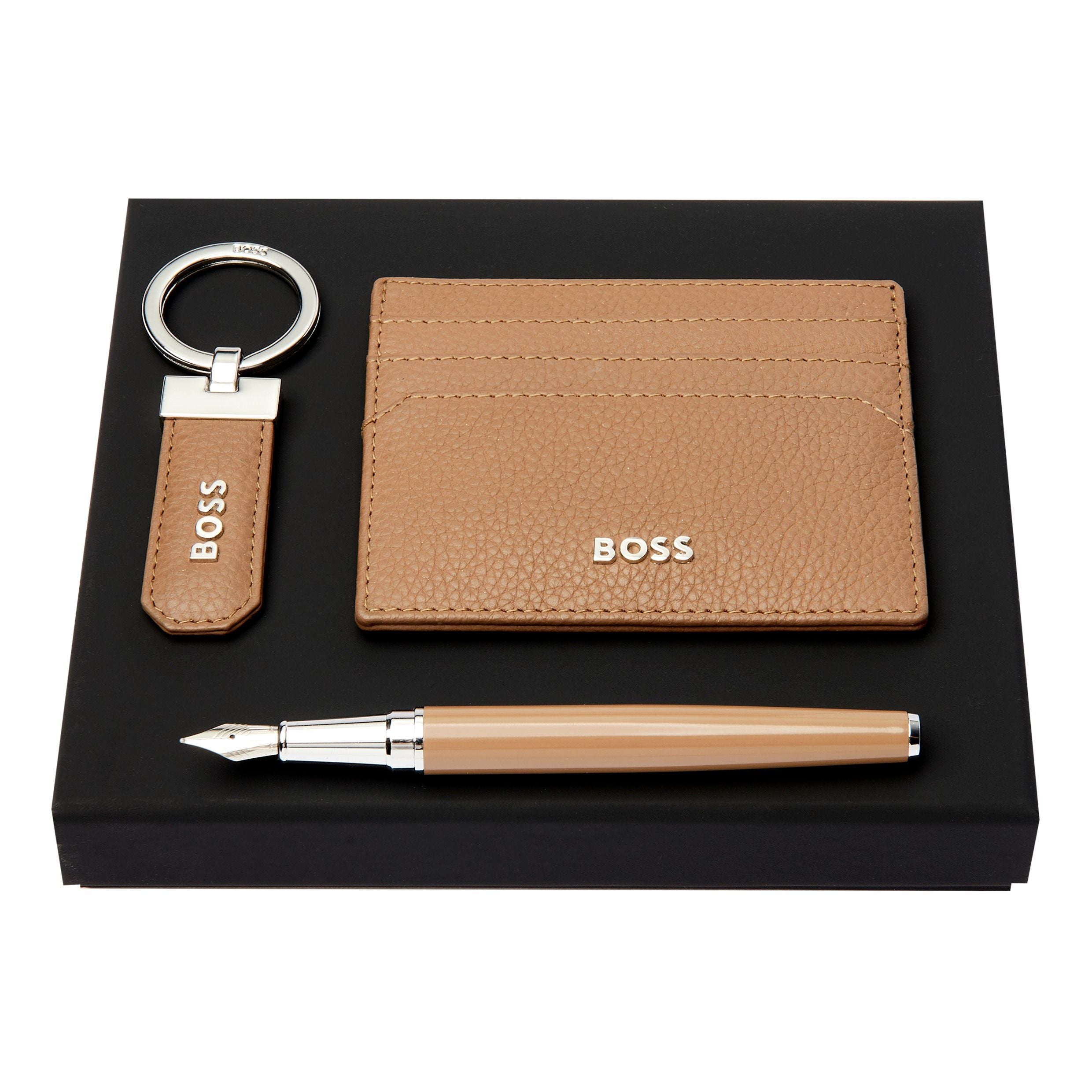 Set Hugo Boss Camel (Fountain Pen, Key Ring & Card Holder)