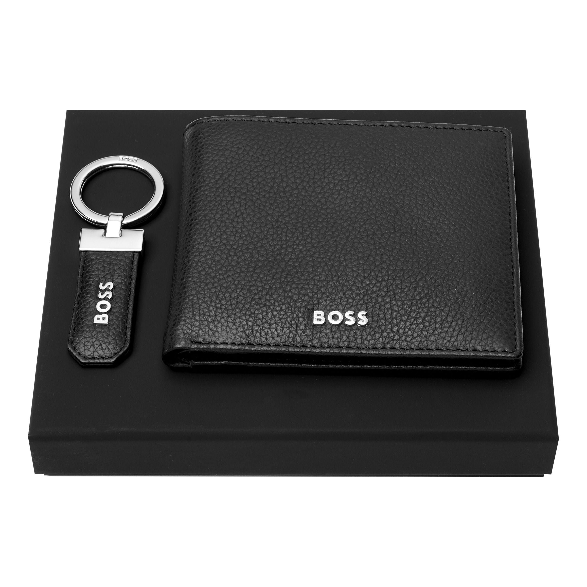 Set Classic Grained Black (Key Ring & Wallet)