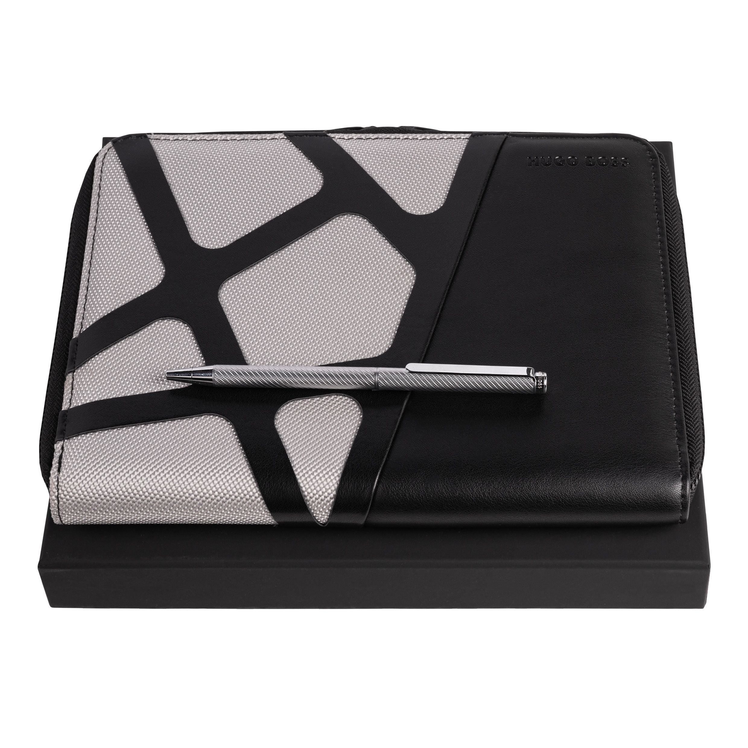 Set Hugo Boss Chrome (Ballpoint Pen & Conference Folder A5)