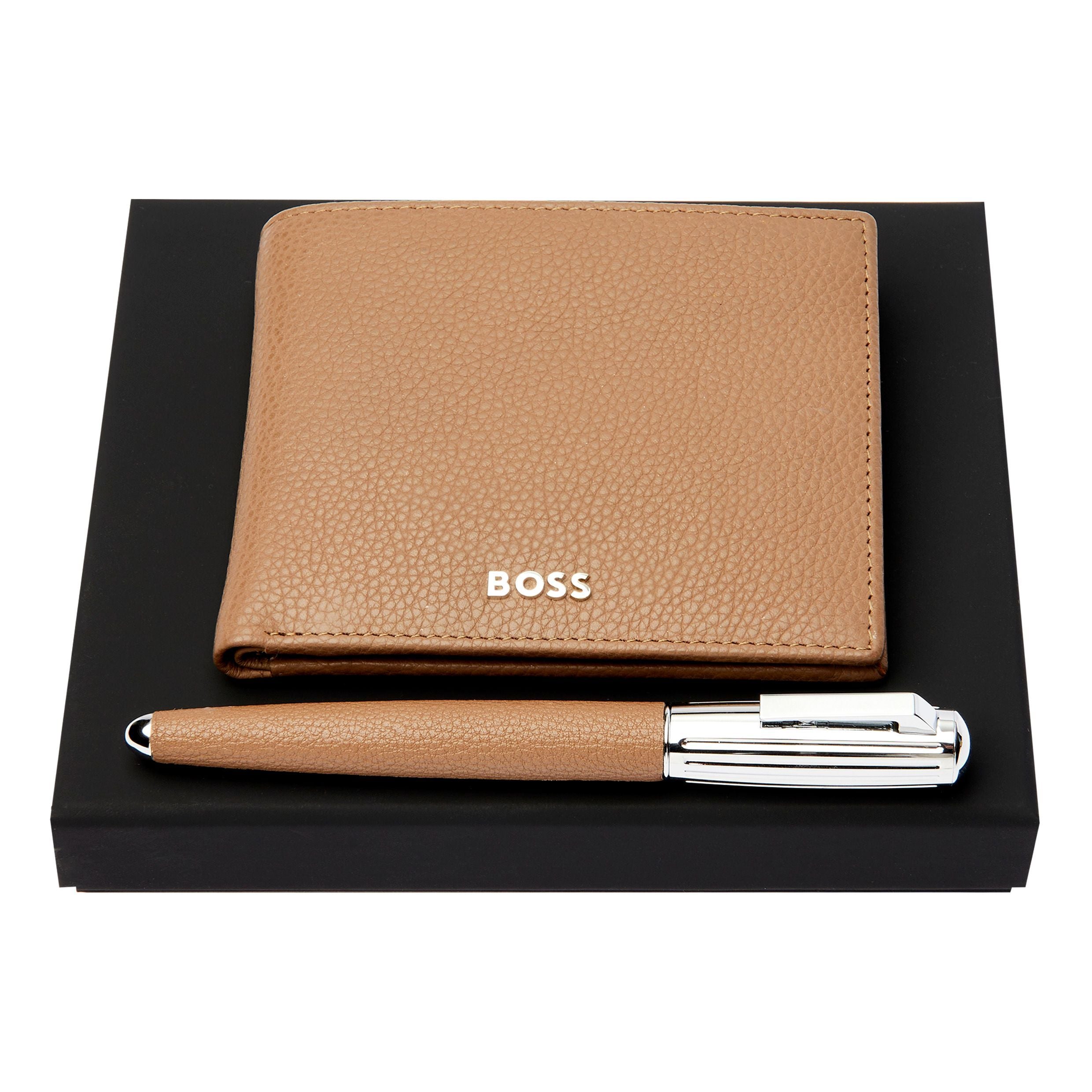 Set Hugo Boss Camel (Fountain Pen & Money Wallet)
